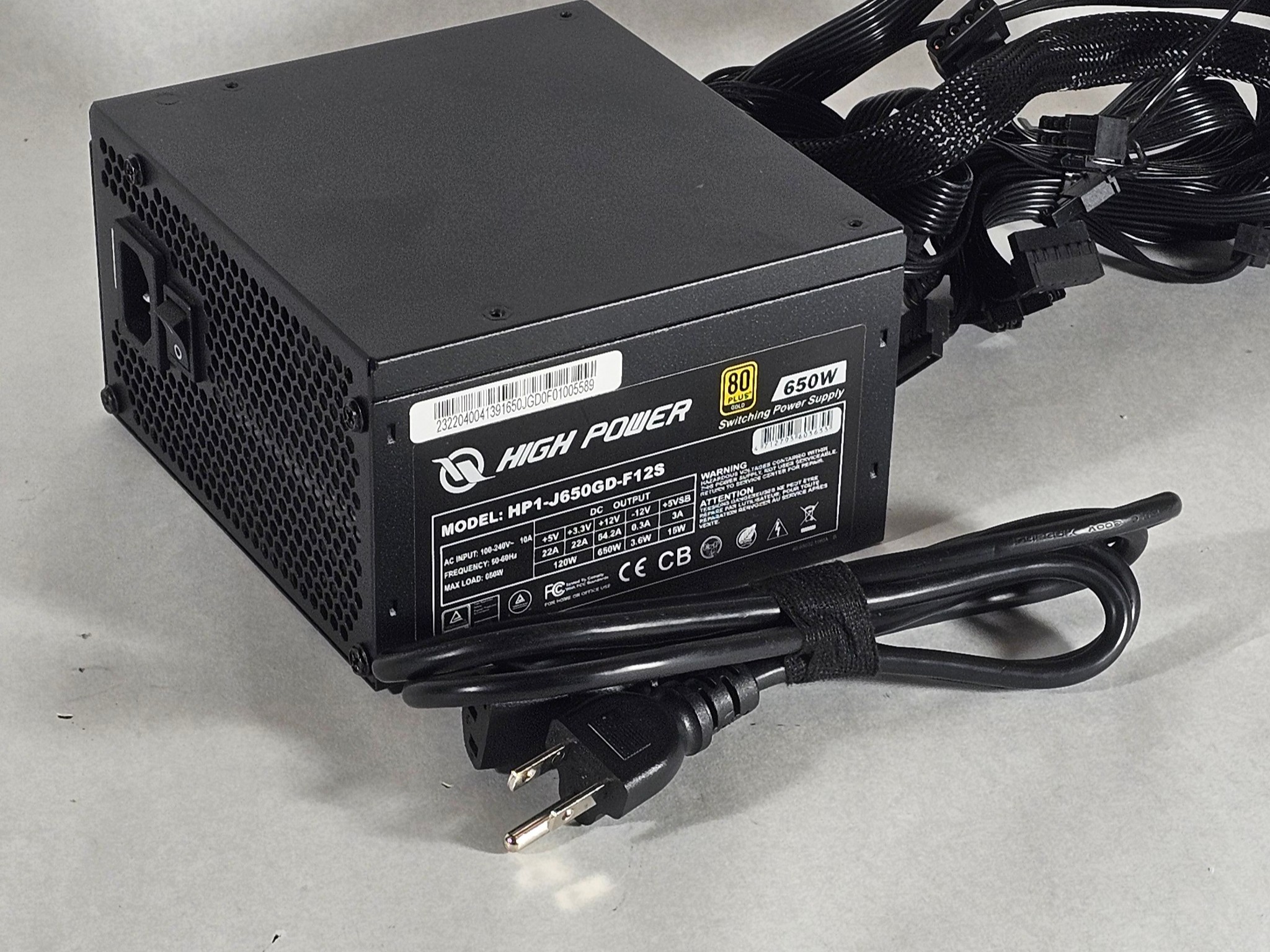 650 Watt PSU High Power 80+ Gold Power Supply - Ready to Ship