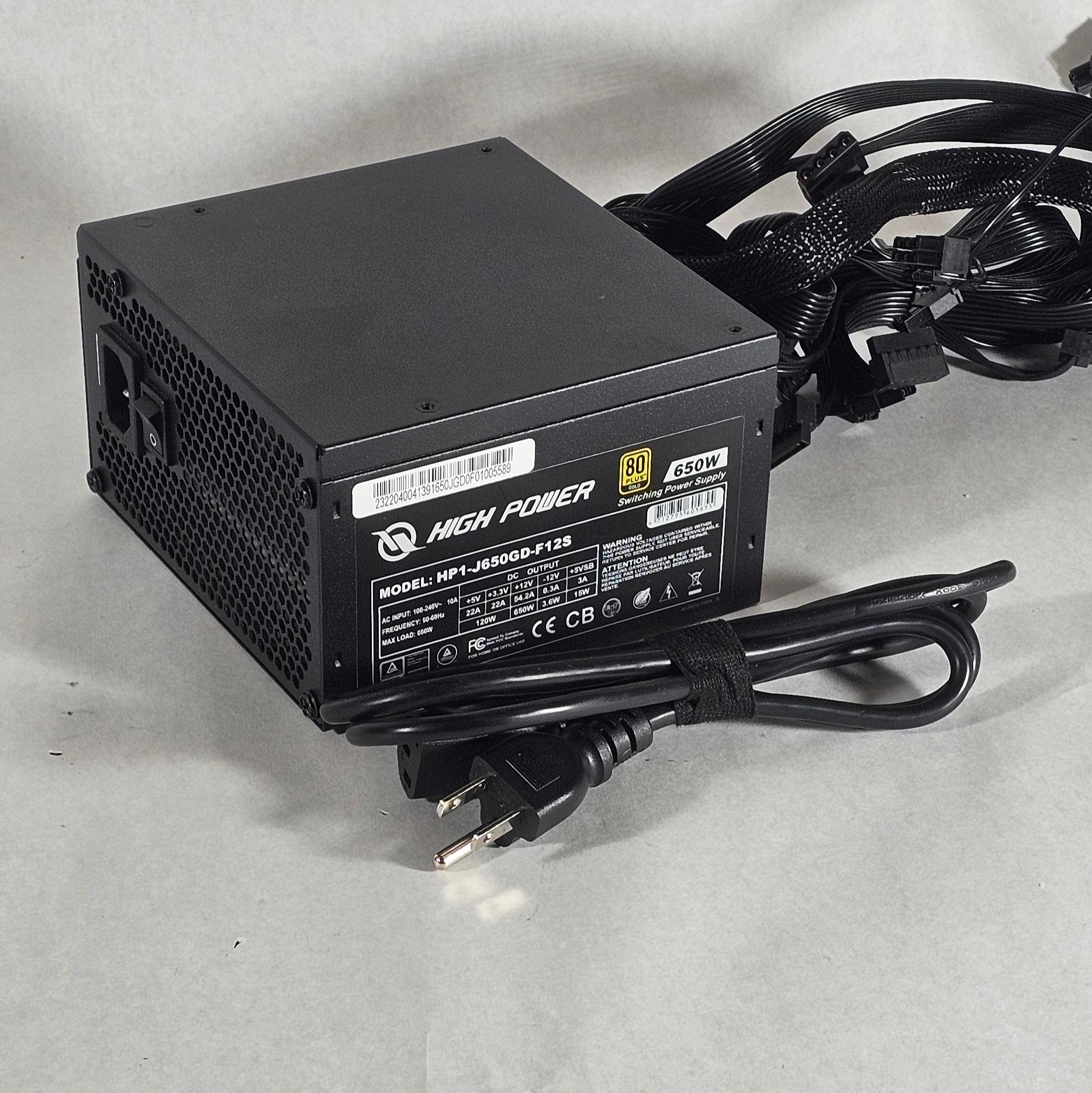 650 Watt PSU High Power 80+ Gold Power Supply - Ready to Ship