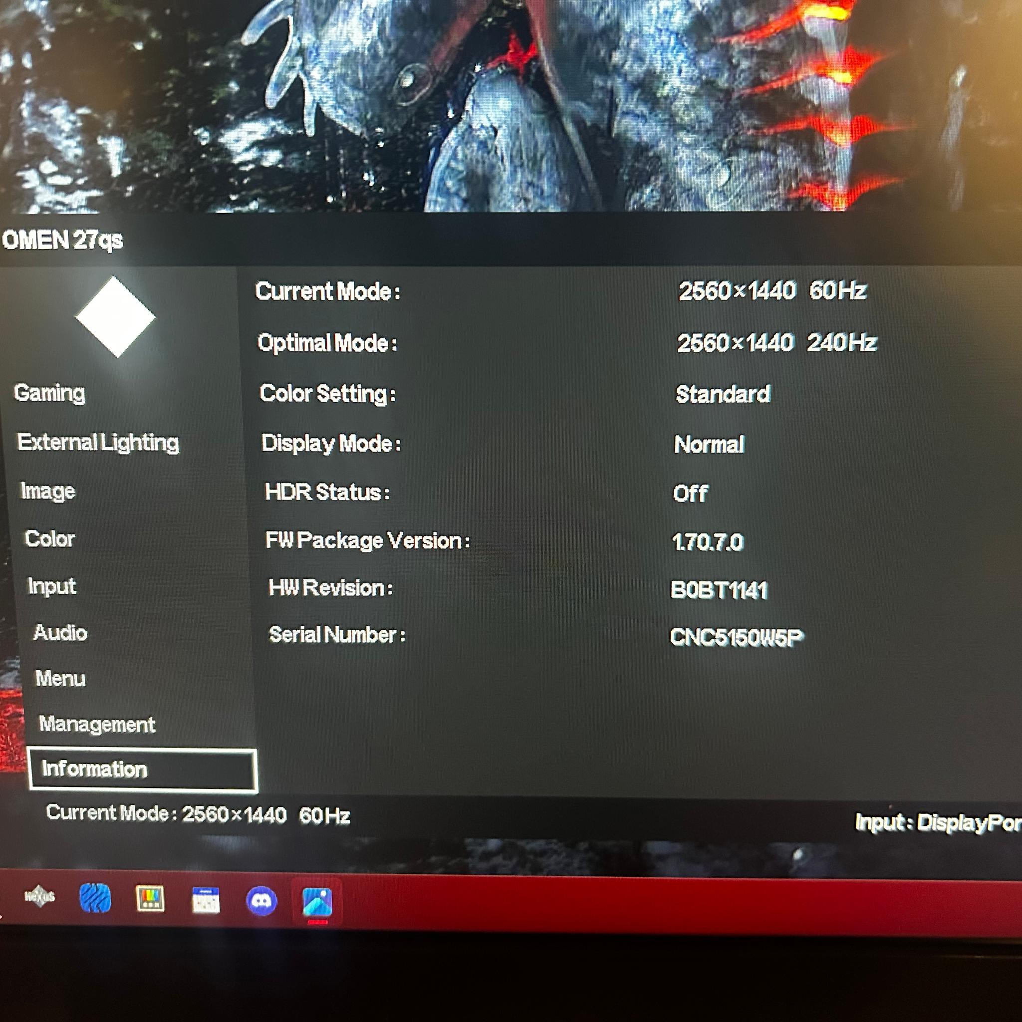 NEW HP OMEN 27" 2K QHD (2560 x 1440) (240hz) Gaming Monitor