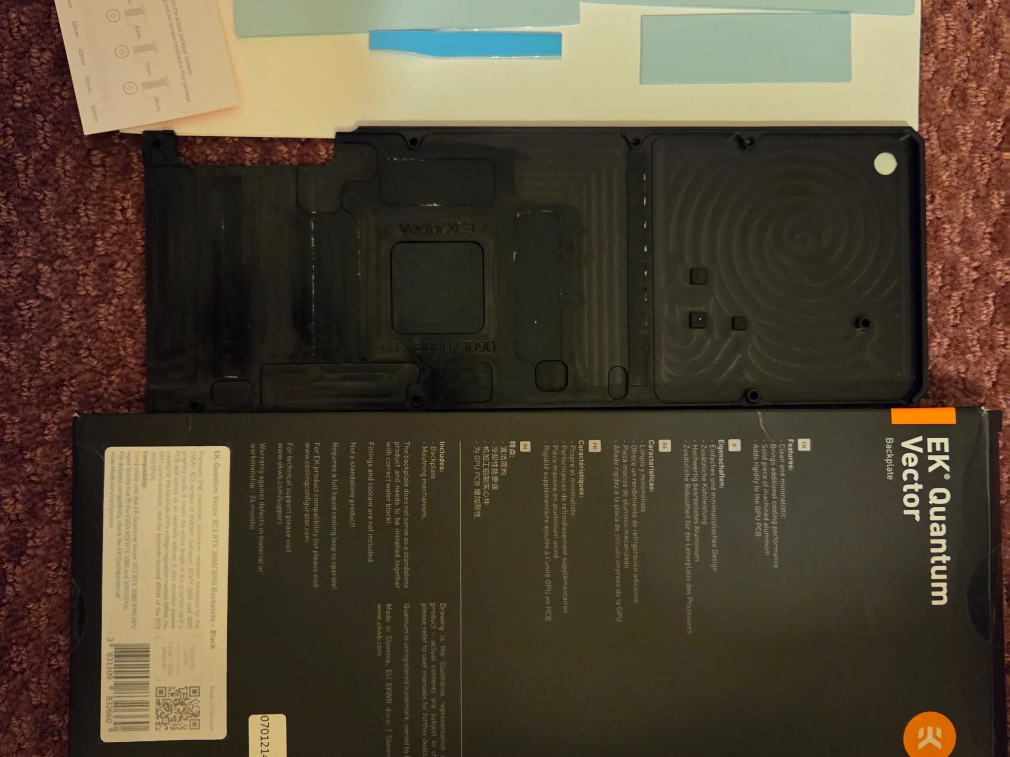 RTX 3090 EVGA XC3 EK Quantum Waterblock + Active Backplate + EK Quantum Vector Backplate