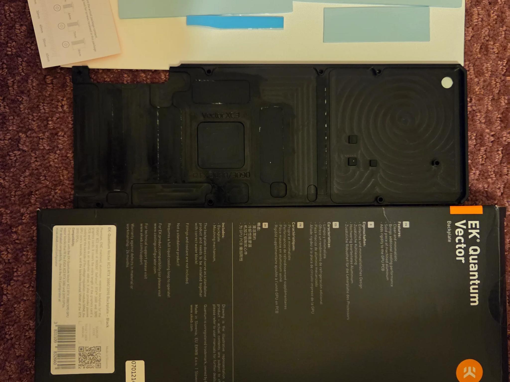 RTX 3090 EVGA XC3 EK Quantum Waterblock + Active Backplate + EK Quantum Vector Backplate