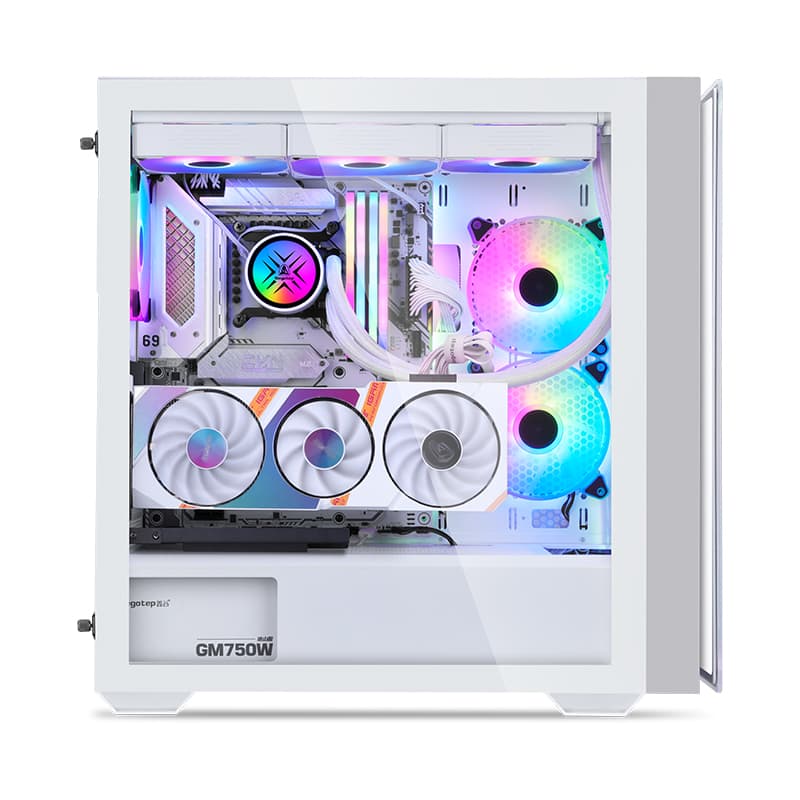COMBO! SEGOTEP  Gank 360 RGB ATX CASE  | Panoramic Glass | ARGB Panel | FROZEN 360 cooler| 4xRGB fan