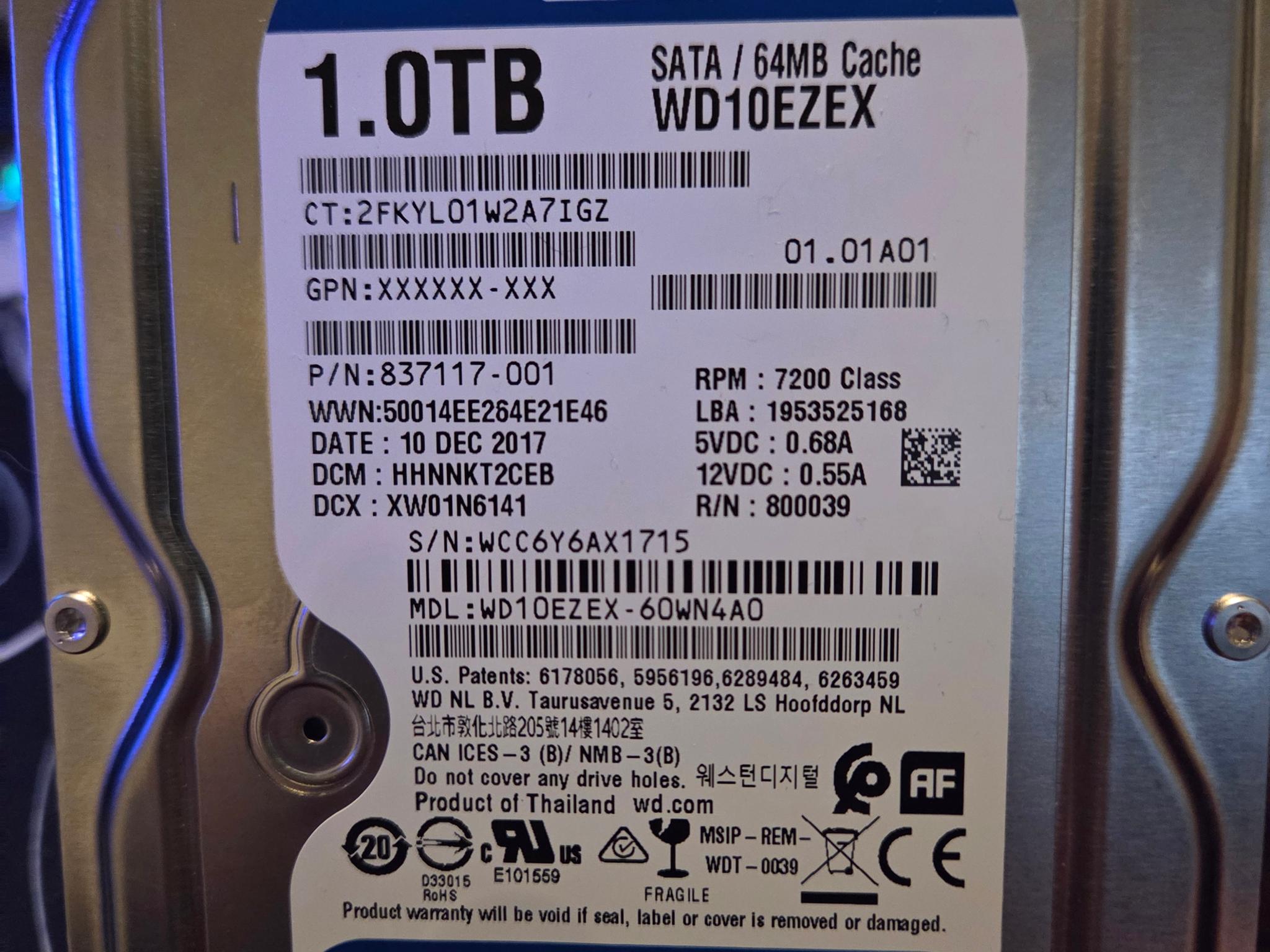 WD Blue 3.5" HDD