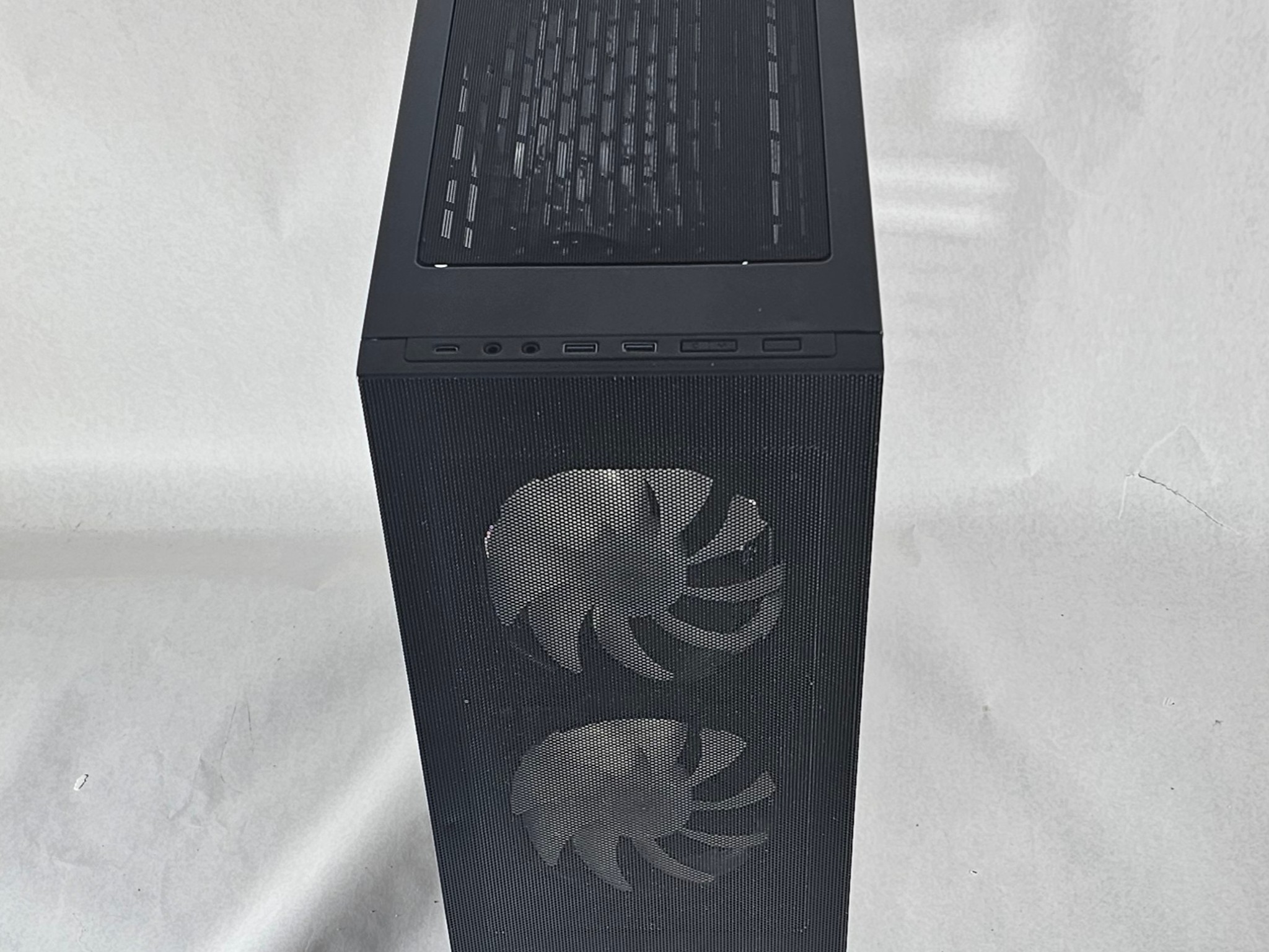 Black PowerSpec PC Case with Tempered Glass w/ 3 Fans