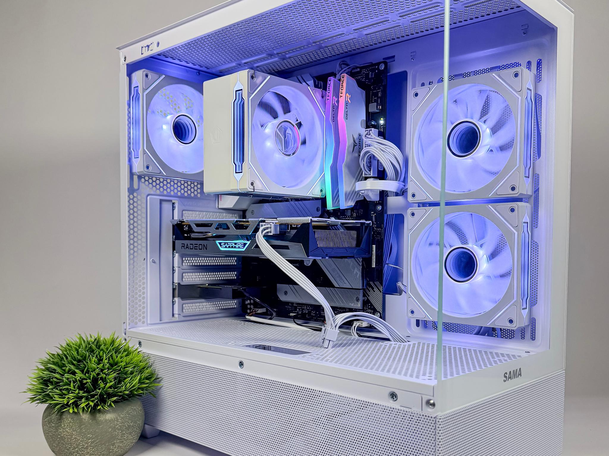 White & Silver Radeon RX 6600 XT Gaming PC - Ryzen 5 5600X, 16GB RAM, 1TB NVMe SSD