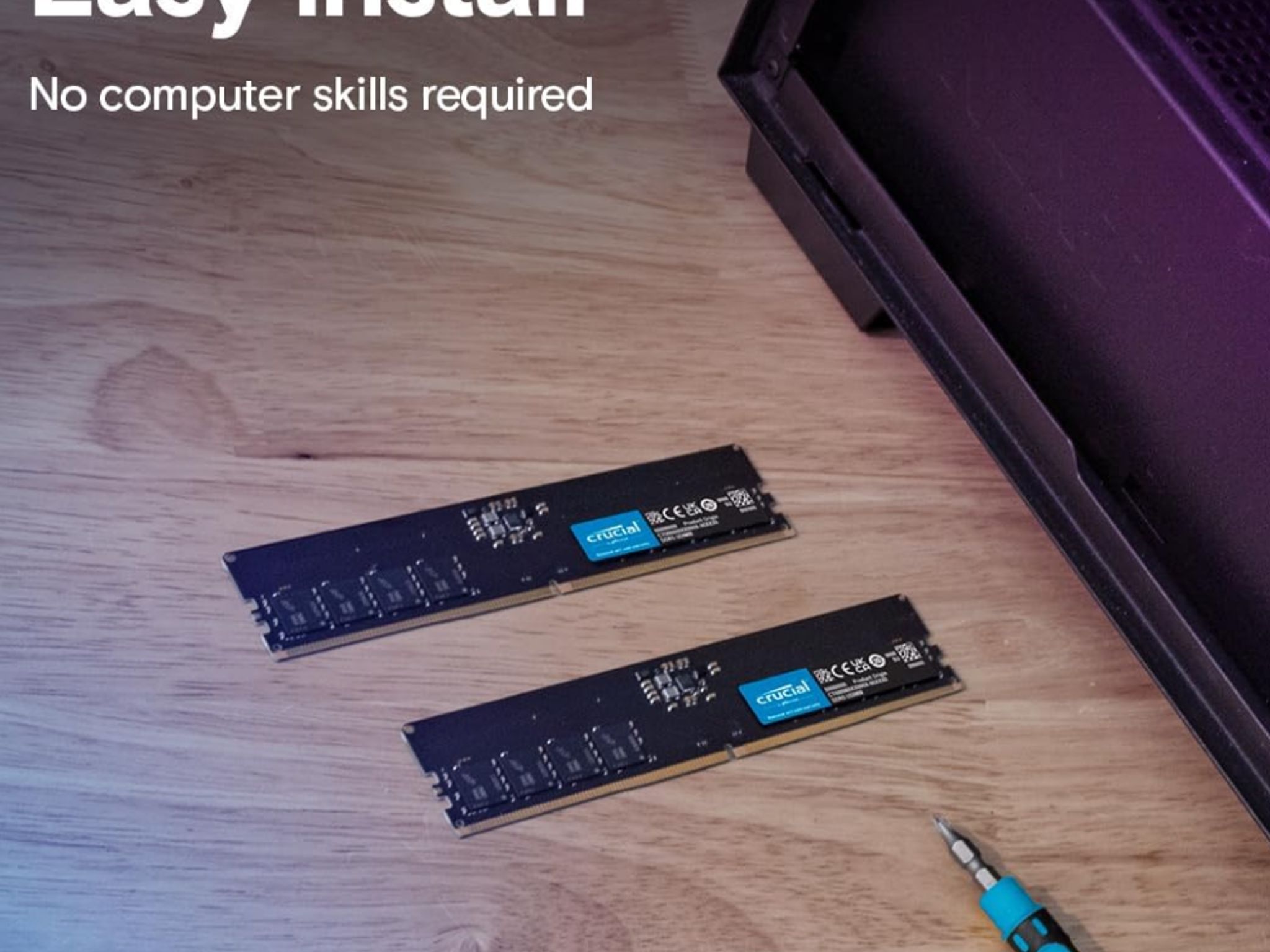 Crucial 64GB Kit (4x16GB) DDR5 RAM 5600MHz (CL46) Desktop Memory (CT2K16G56C46U5)