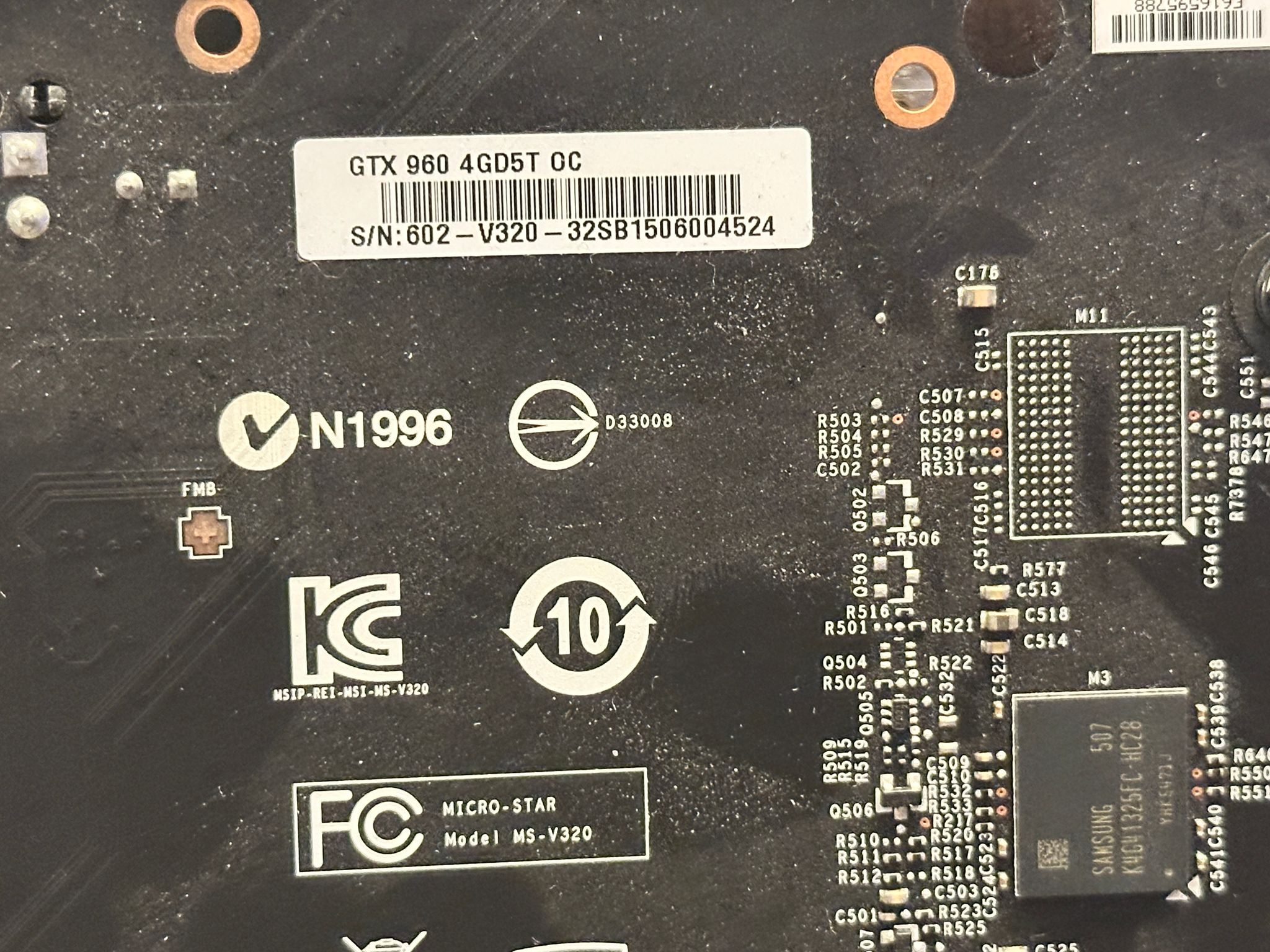 MSI GTX 960 4GB - clean example