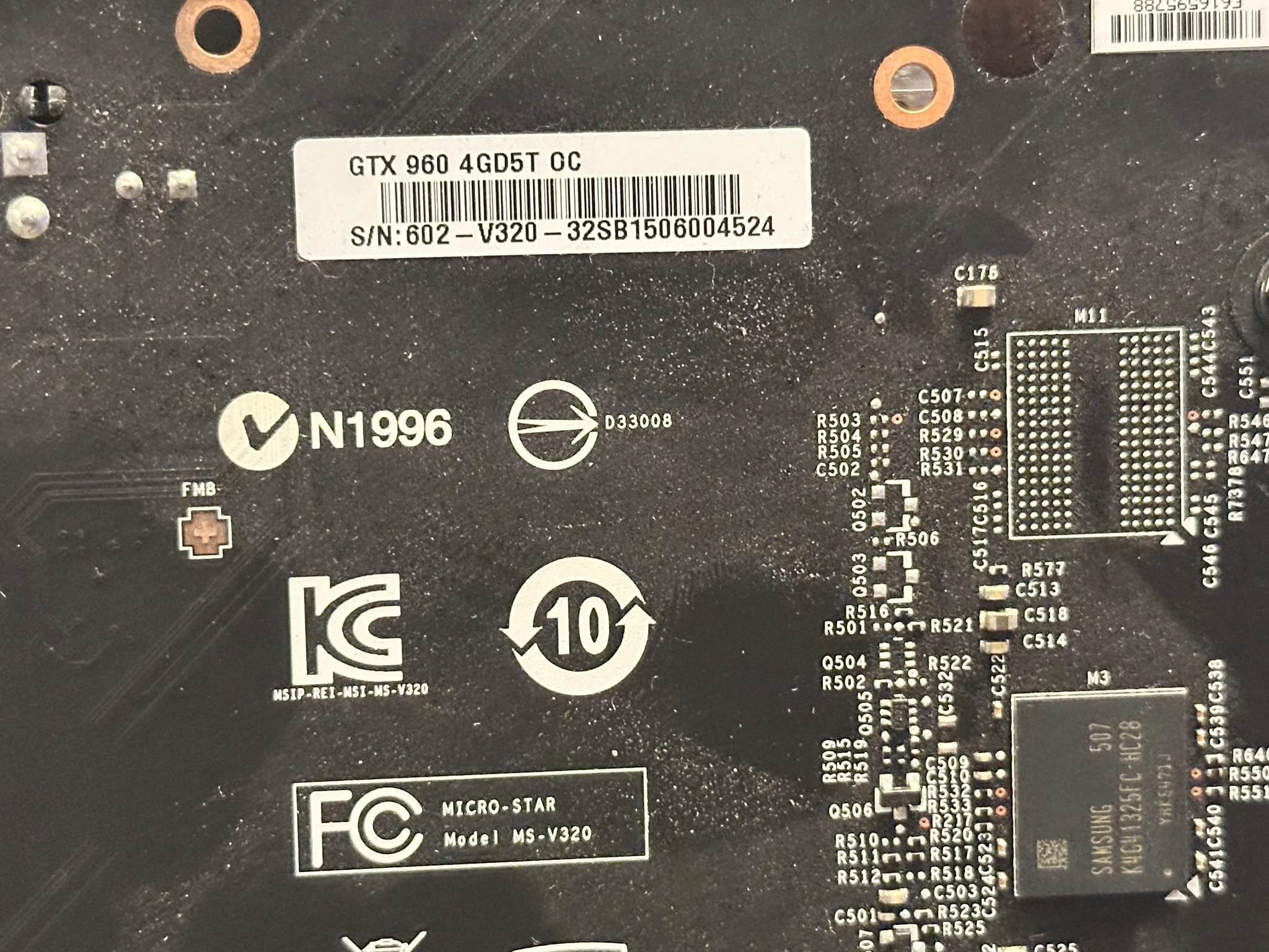 MSI GTX 960 4GB - clean example