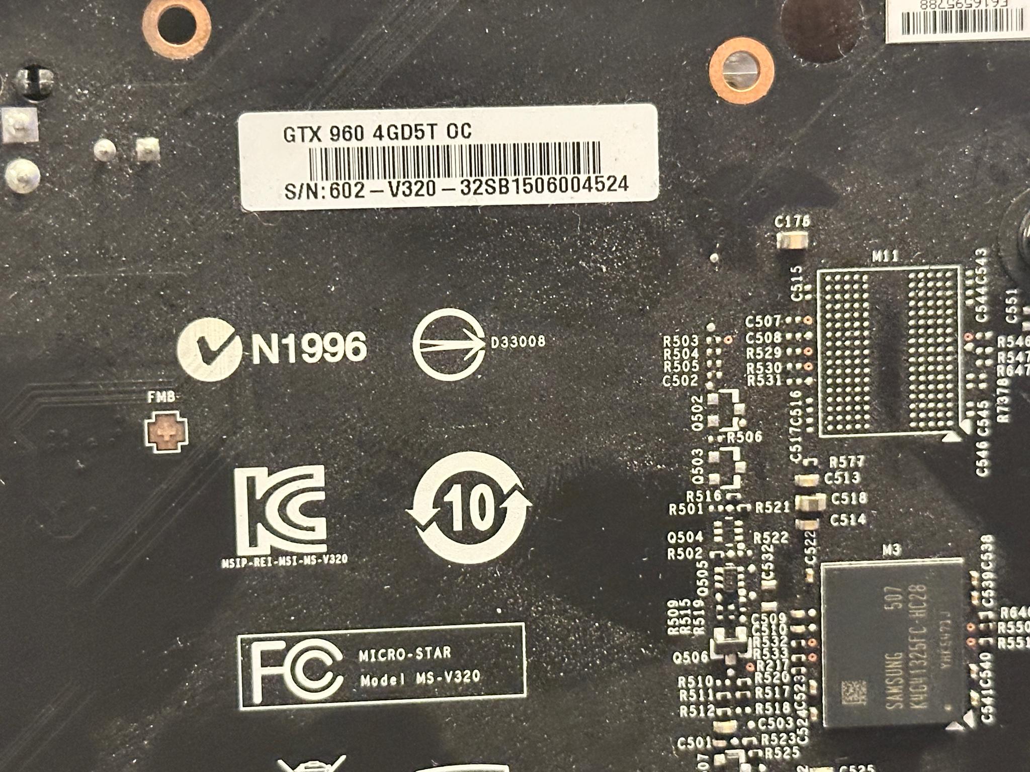 MSI GTX 960 4GB - clean example