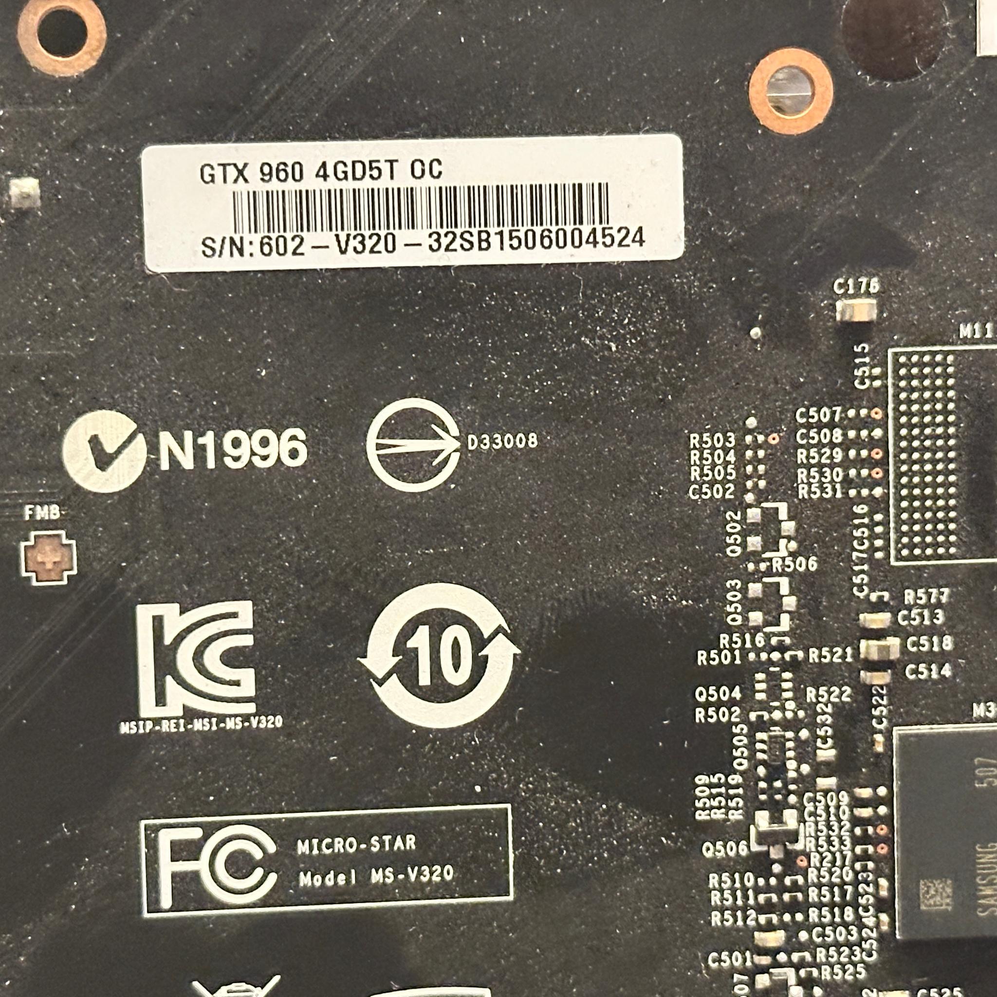 MSI GTX 960 4GB - clean example
