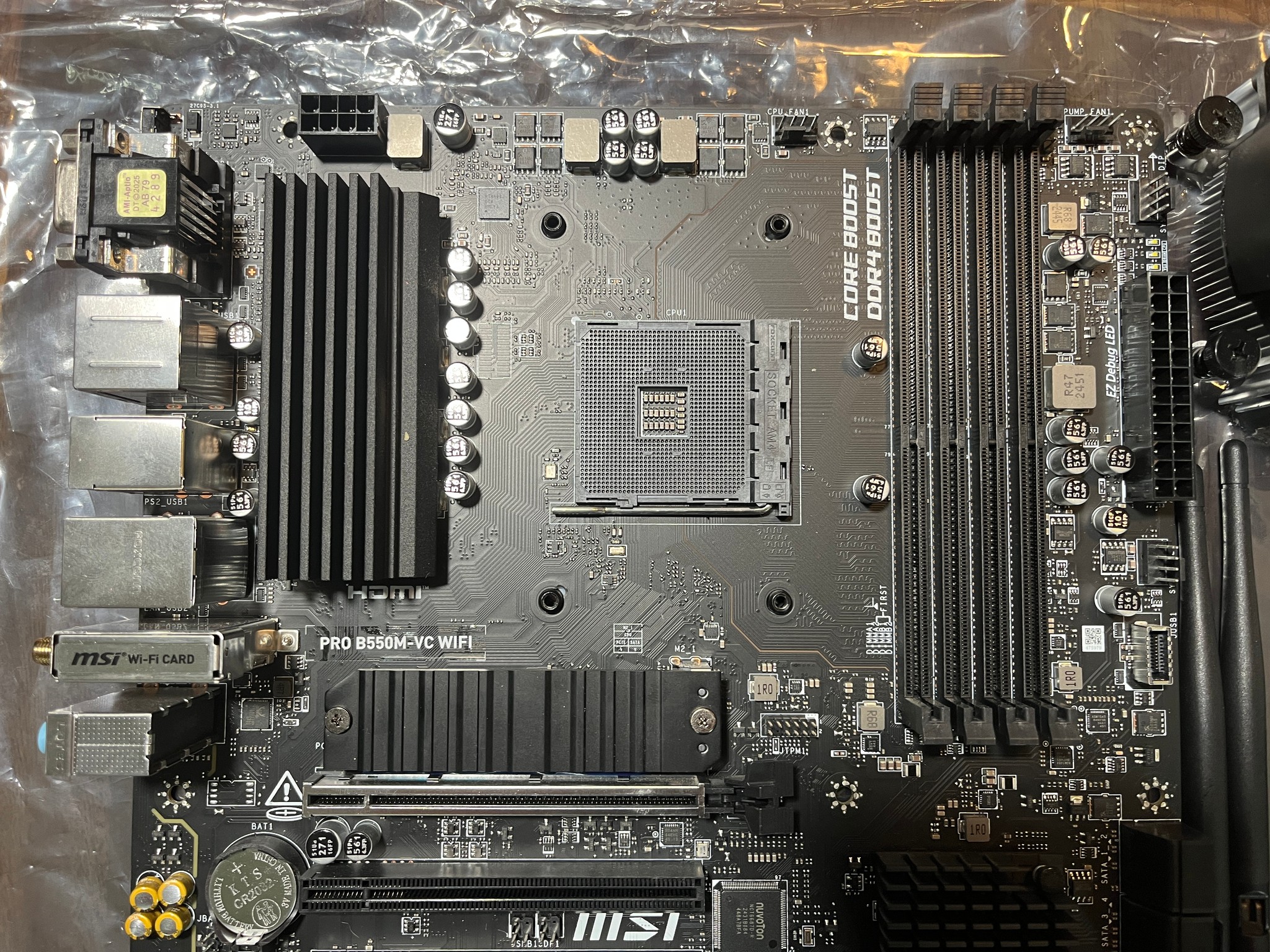 MSI PRO B550M-VC WIFI AMD B550 AM4 DDR4 M.2 VGA DP HDMI MATX MOTHERBOARD