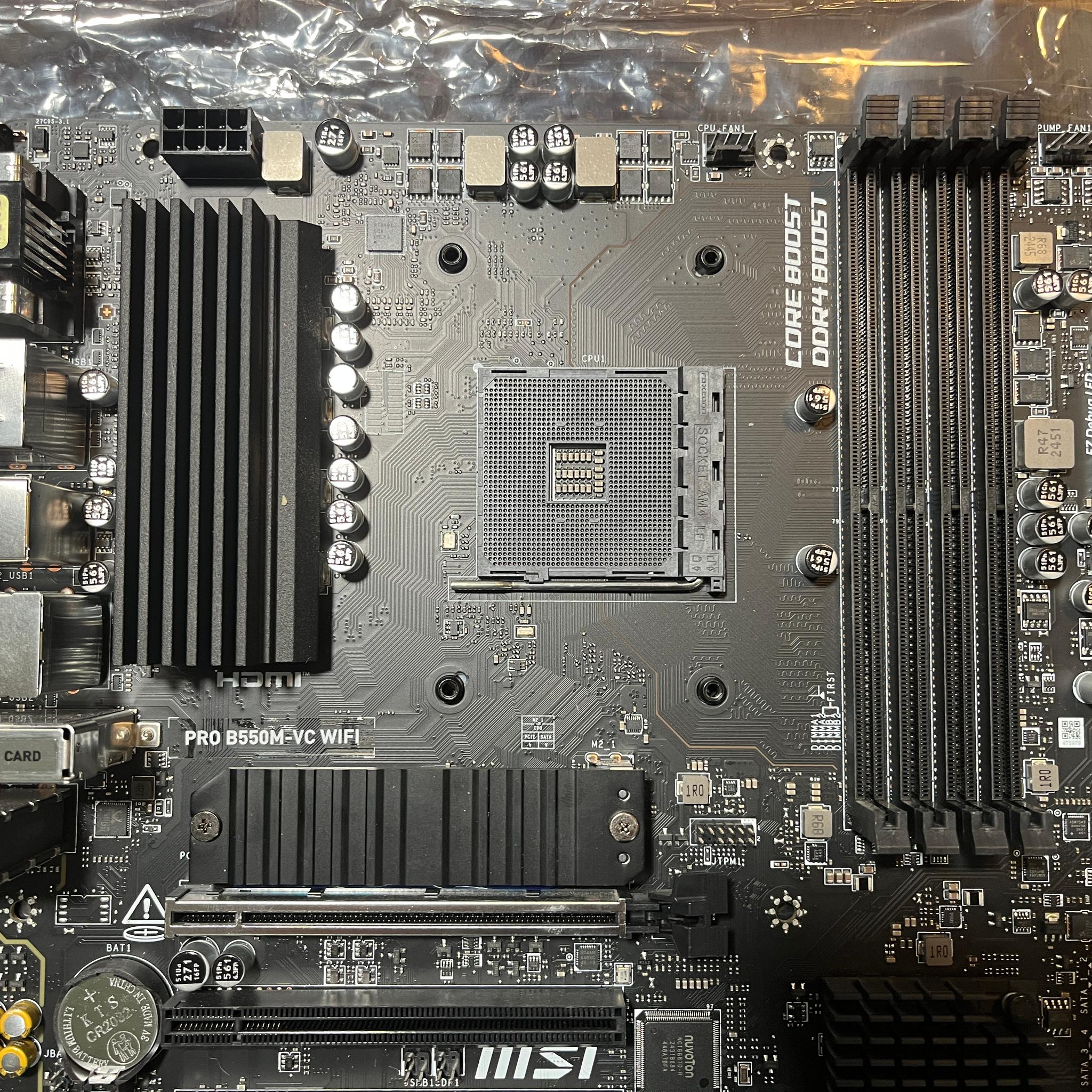 MSI PRO B550M-VC WIFI AMD B550 AM4 DDR4 M.2 VGA DP HDMI MATX MOTHERBOARD