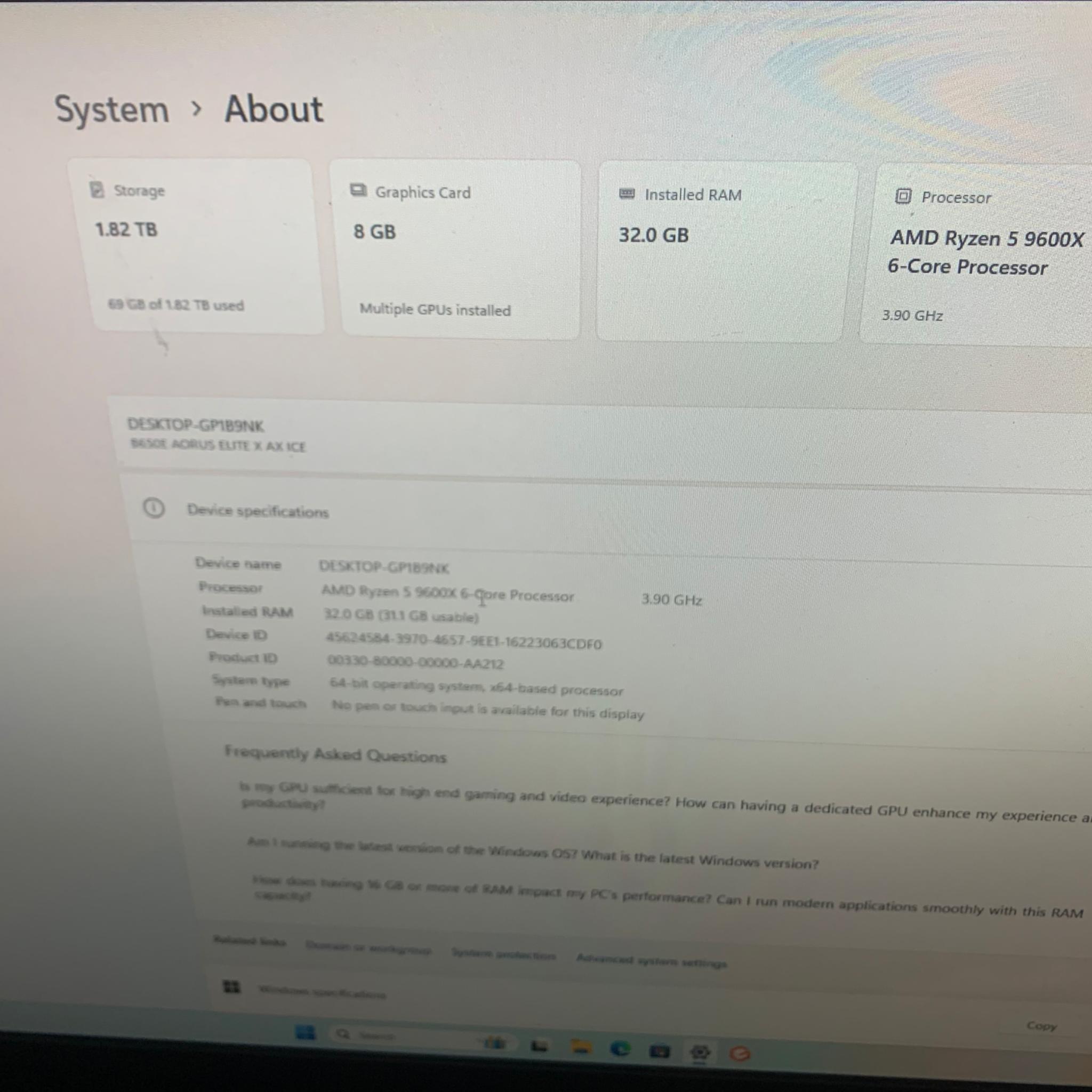 White aura gaming 9600X and RTX 3070