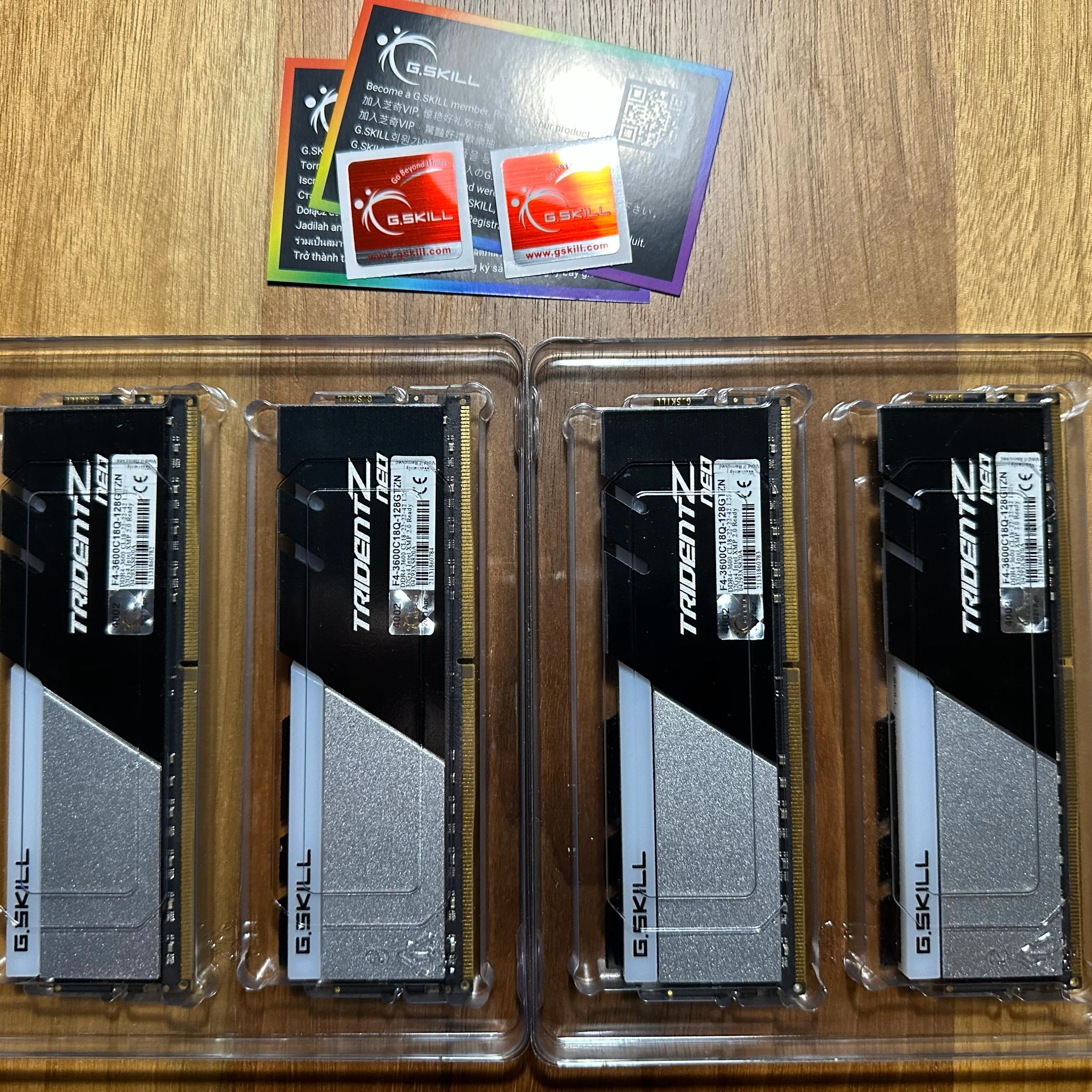 G.Skill Trident Z Neo 128GB RAM	4 x 32GB Sticks DDR4-3600 CL18