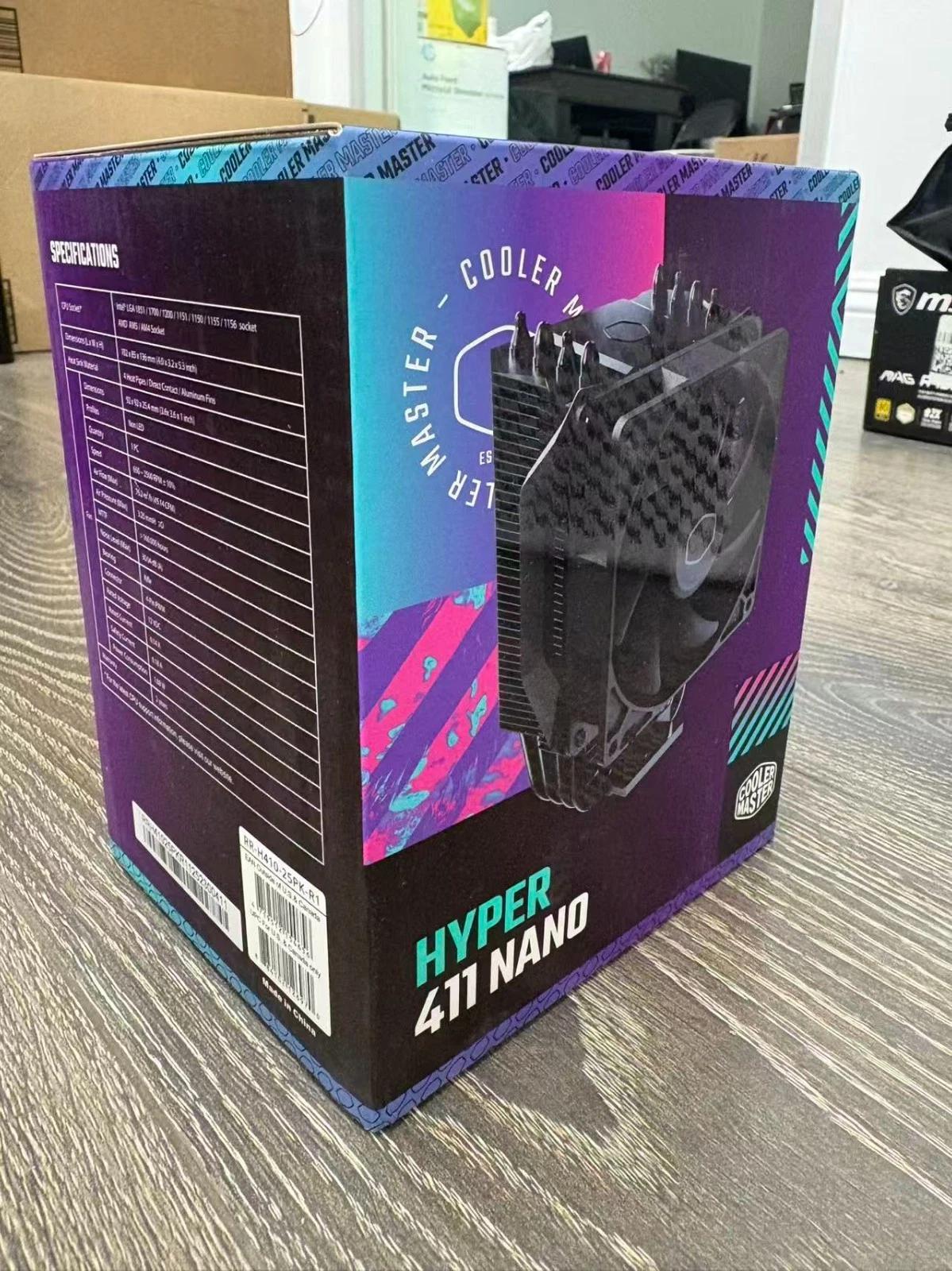 NEW Cooler Master Hyper 411 Nano CPU Air Cooler – 92mm PWM Fan – 4 Heat Pipes