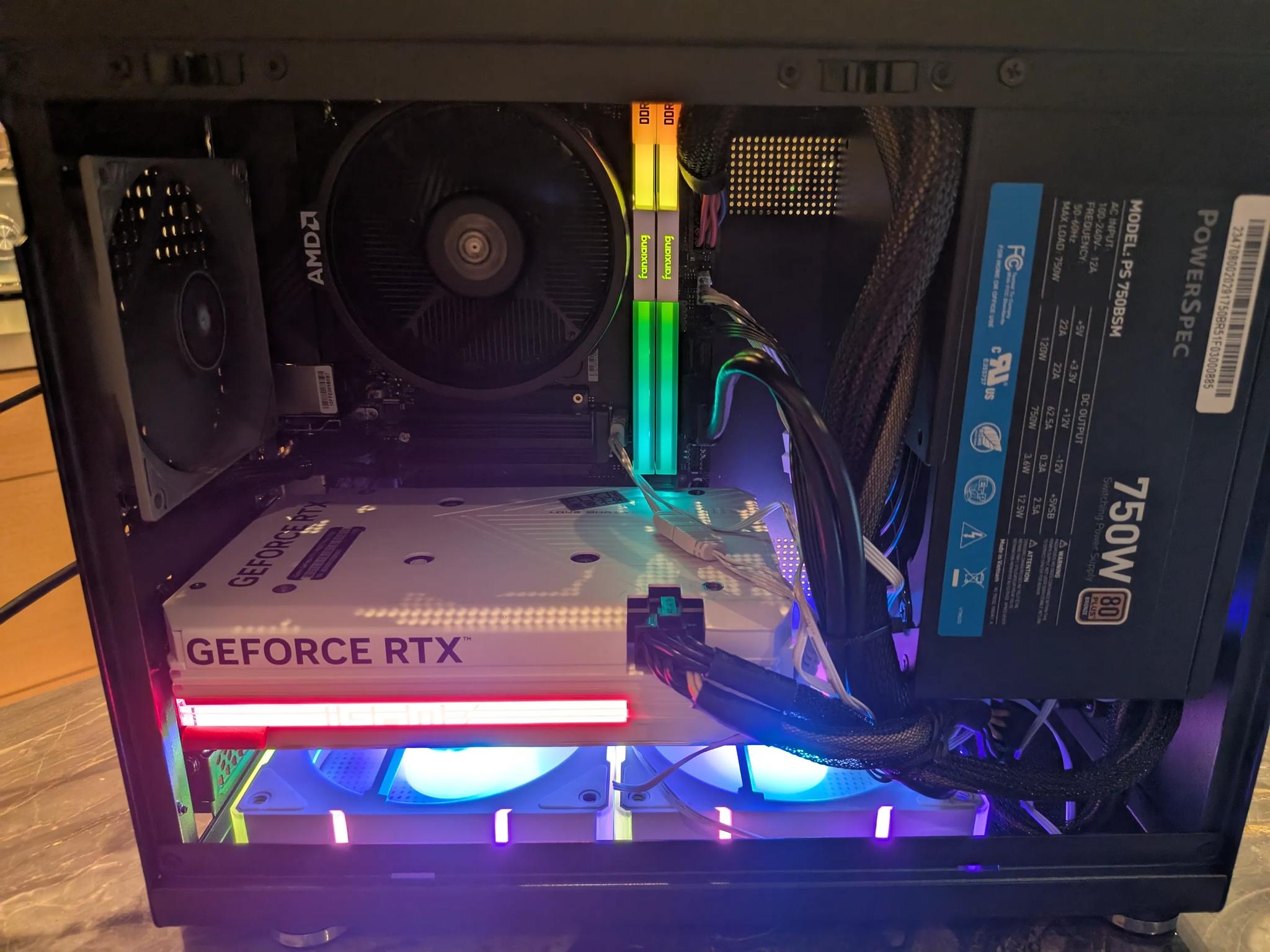 Small Gaming PC, AMD Ryzen 5 7500F, Nvidia RTX 4060 Ti 16GB, 32 GB RAM, 2 TB SSD
