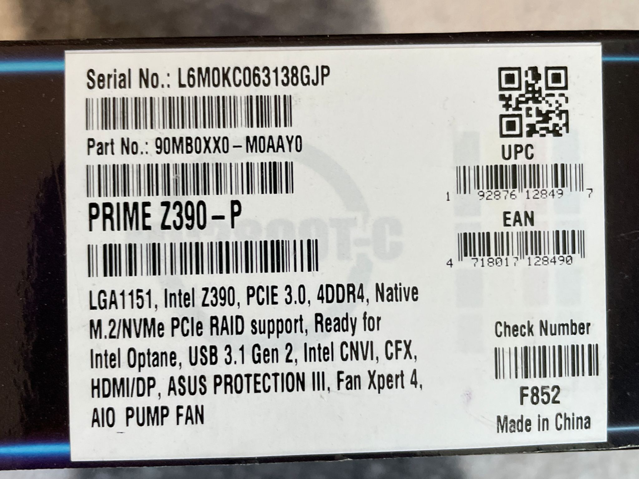 ASUS Prime Z390-P