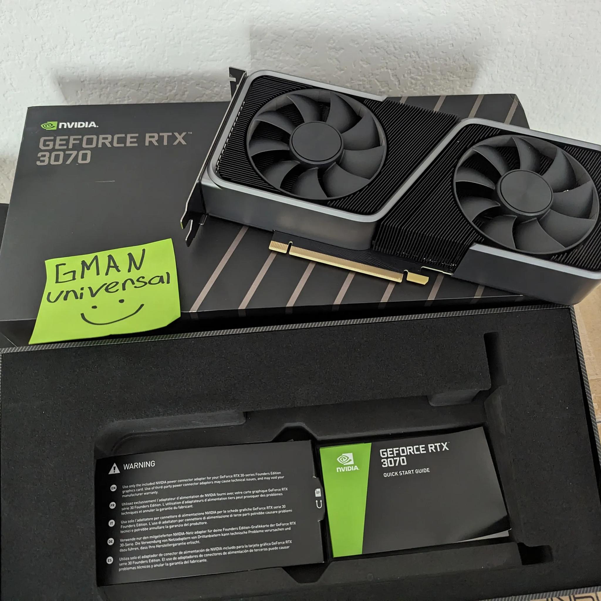 NVIDIA - GeForce RTX 3070 8GB GDDR6 PCI Express 4.0 Graphics Card - Titanium and black