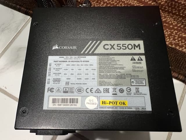 Corsair CX550M  550 WATT Semi Modular Power Supply