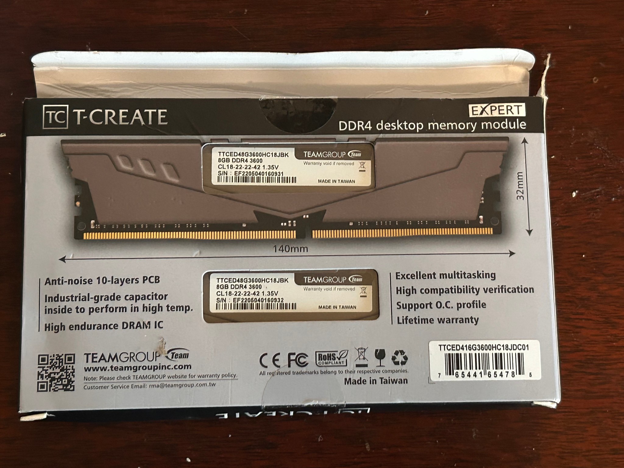TEAMGROUP T-Create Expert overclocking RAM 10L DDR4 16GB Kit (2 x 8GB) 3600MHz