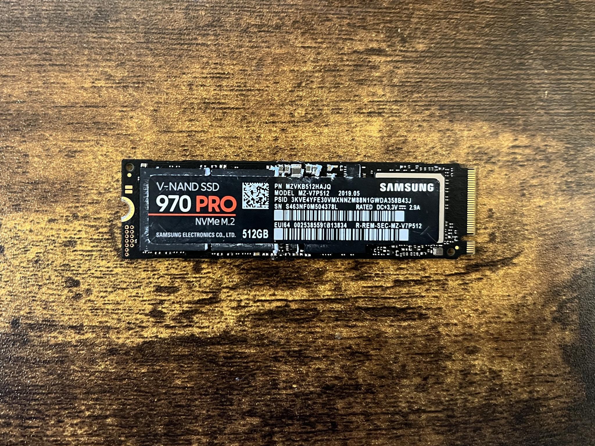 Samsung 970 PRO 512GB M.2 NVMe SSD
