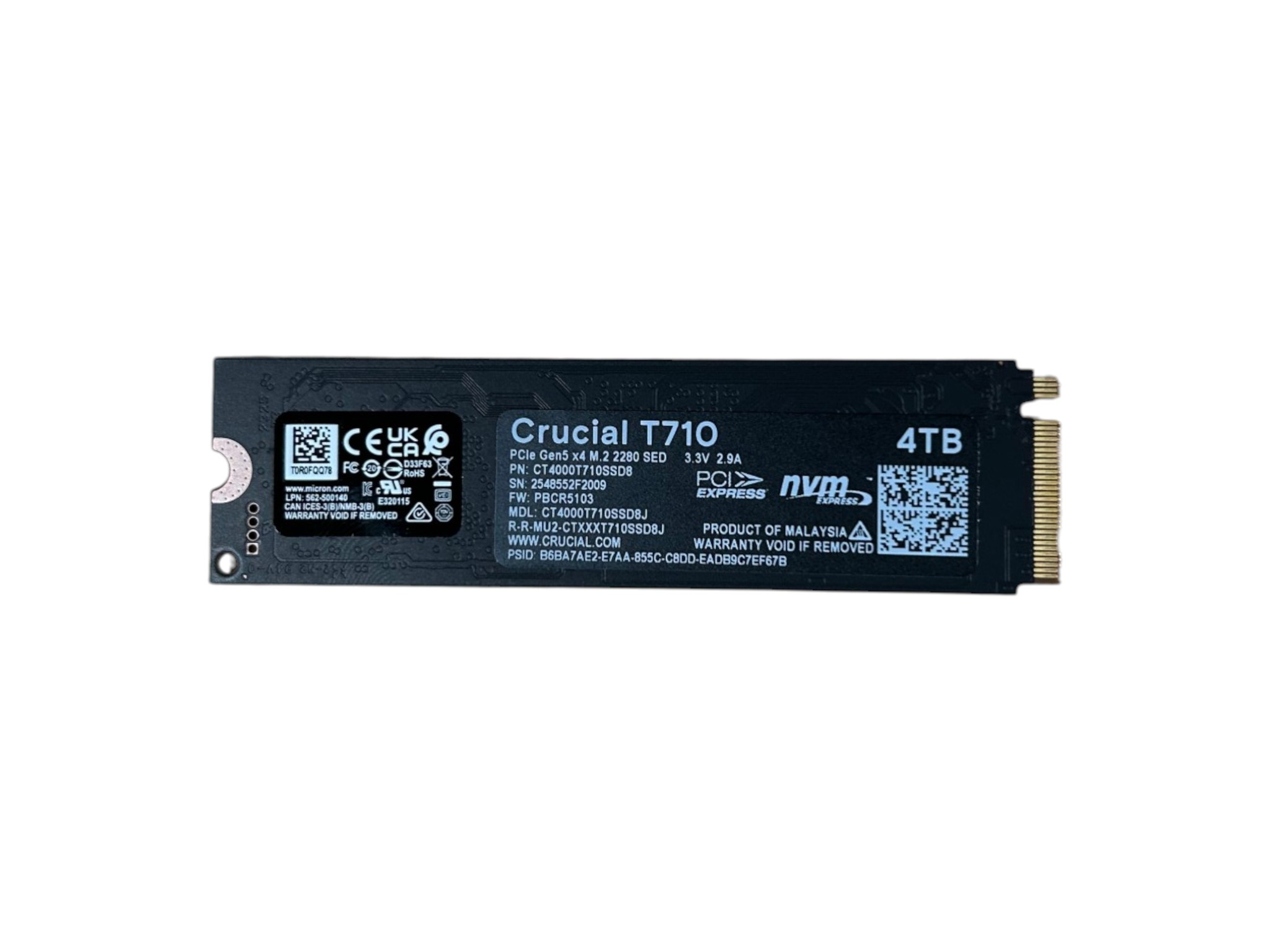 Crucial T710 4TB NVMe SSD (Gen 5.0)