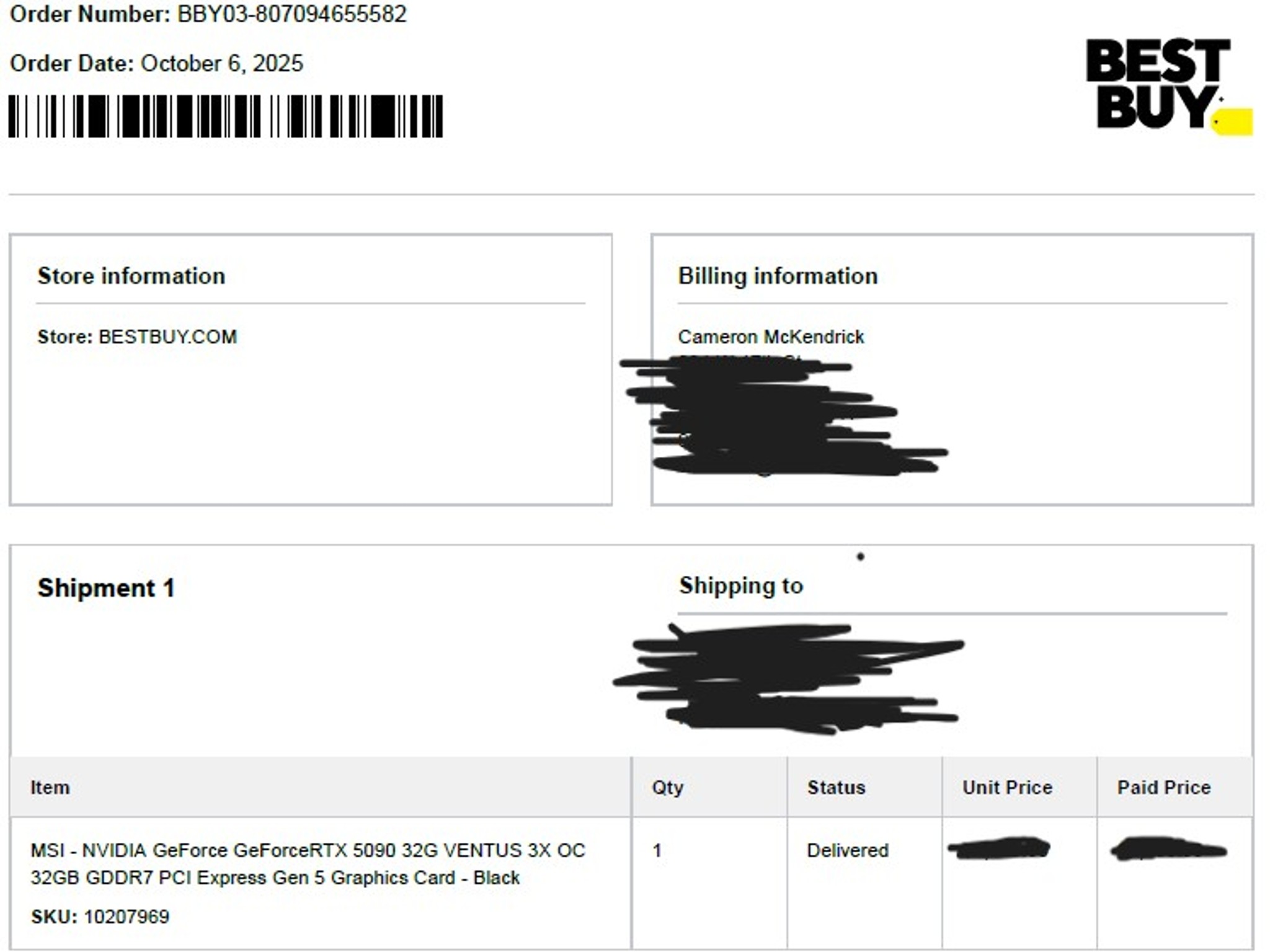 MSI GeForce RTX 5090 32G VENTUS 3X OC