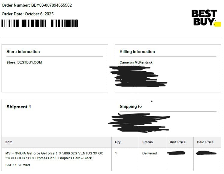 MSI GeForce RTX 5090 32G VENTUS 3X OC