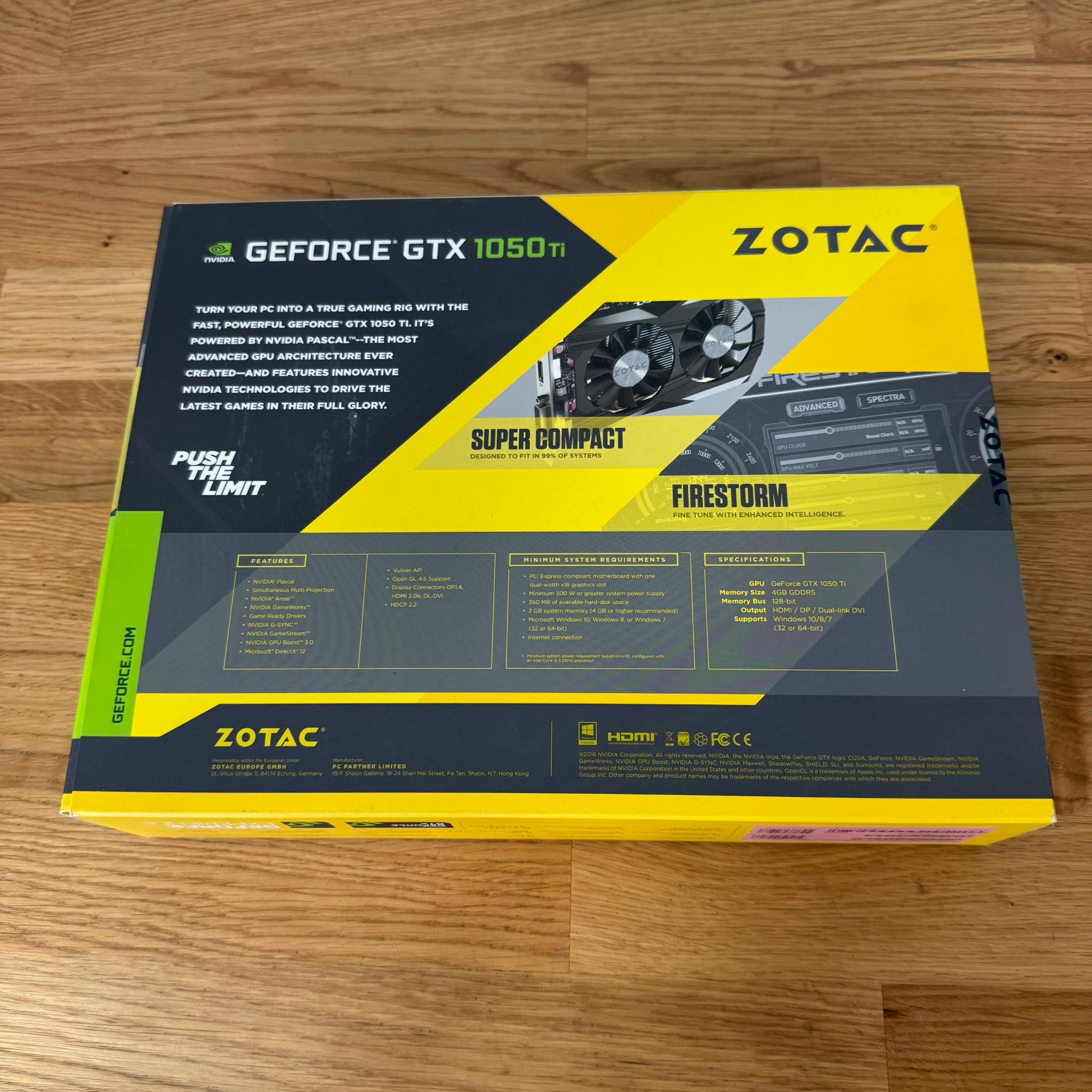 ZOTAC GeForce GTX 1050 TI (4GB GDDR5) OC Edition Graphics Card ZT-P10510B-10L
