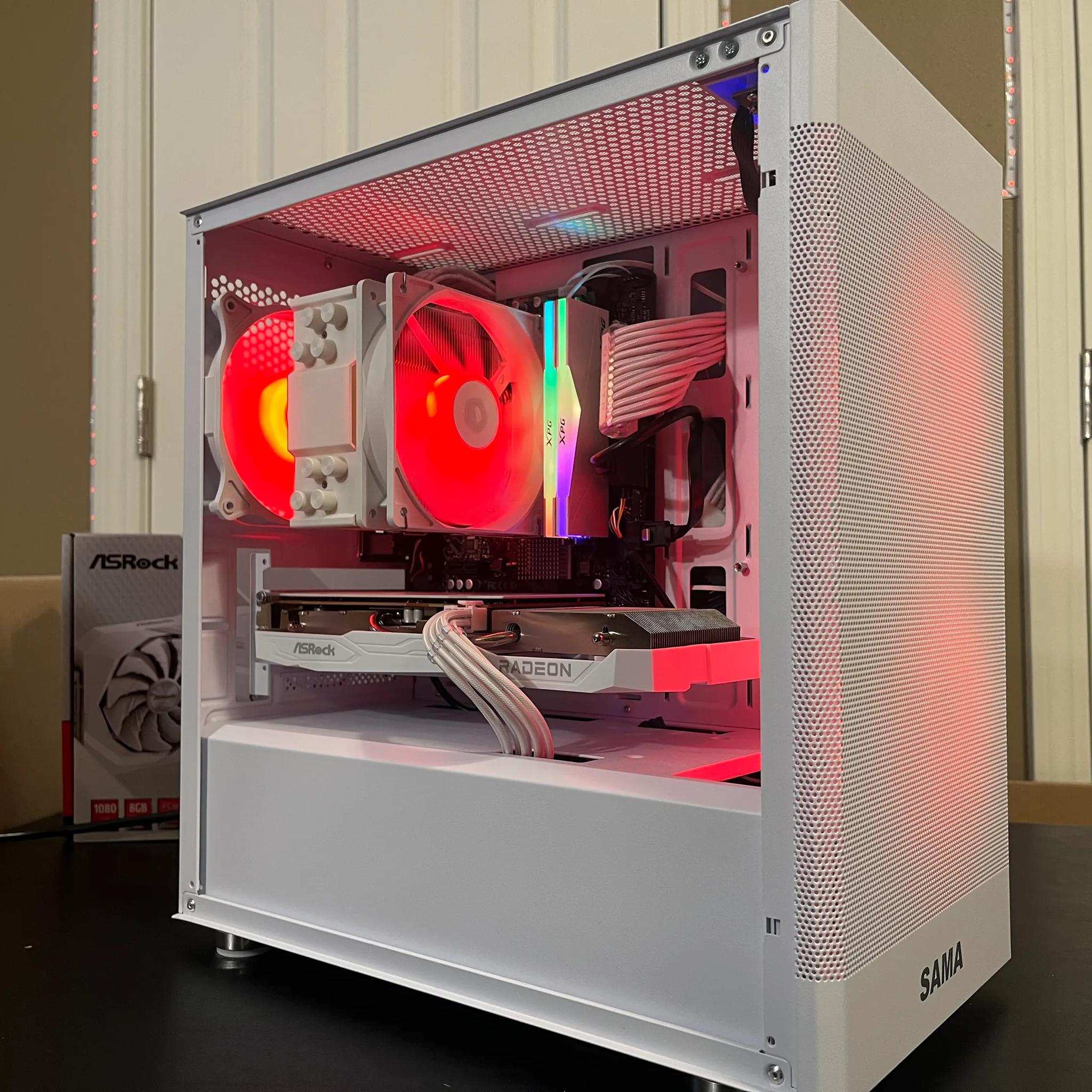 WHITE ARGB PC|RX 6600|INTEL 12TH GEN|16GB RAM|500GB SSD