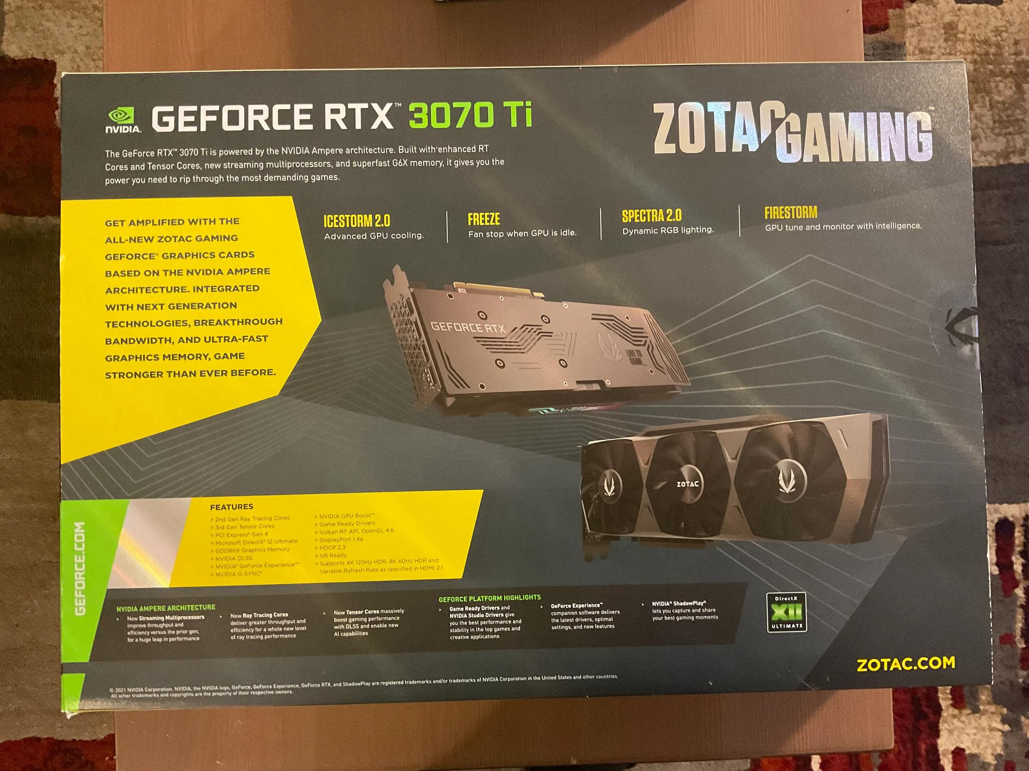 ZOTAC Gaming GeForce RTX™ 3070 Ti Trinity OC 8GB GDDR6X