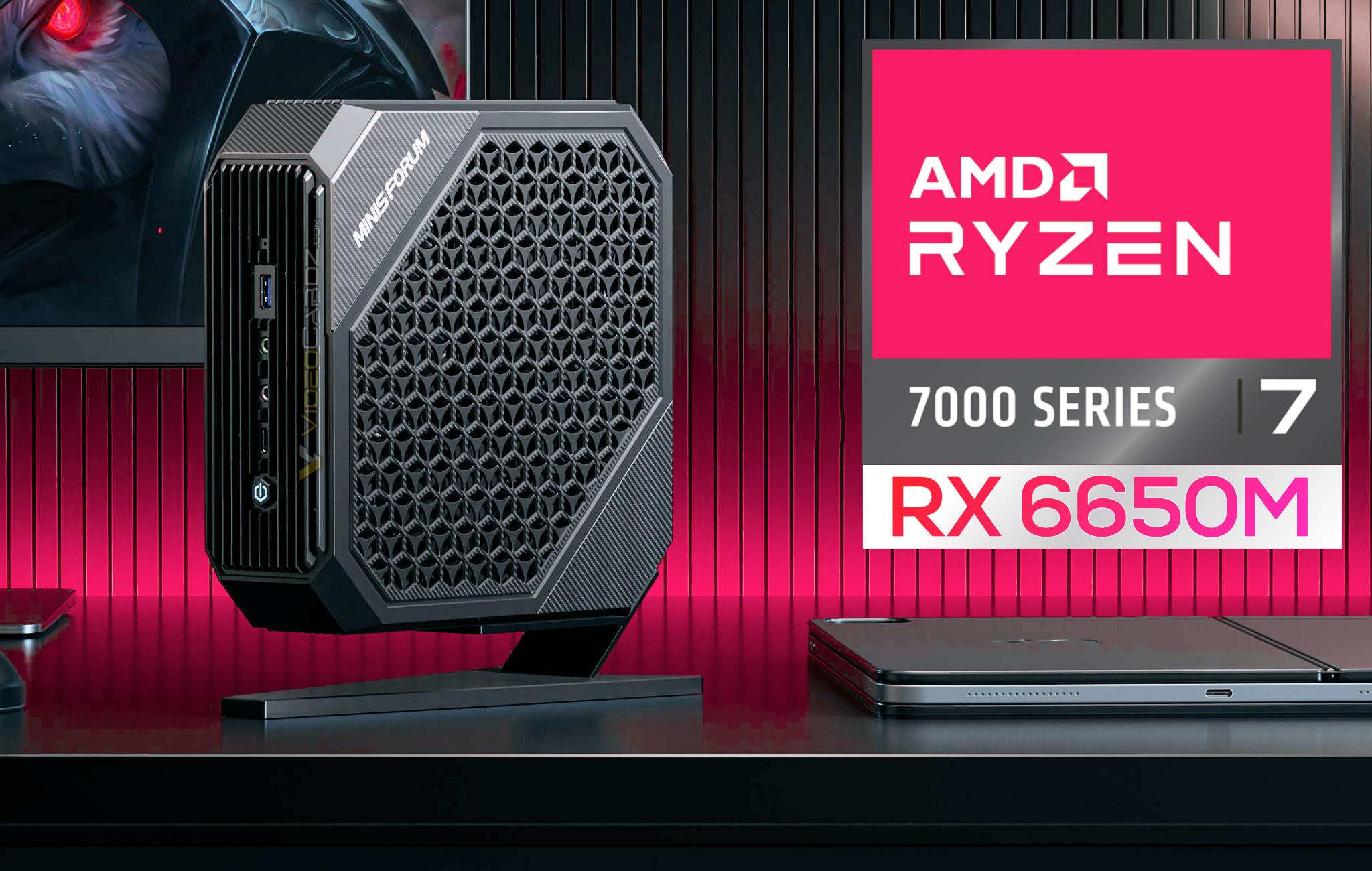 BAREBONES Minisforum Neptune HX100G Mini-PC w/ AMD Ryzen 7840HS/RX6650M