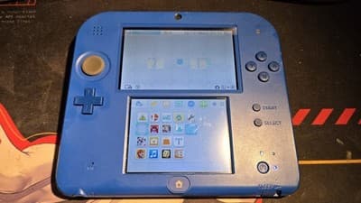 CUSTOM USED Nintendo 2DS Blue/Black Handheld Console, Mario Kart 7 Edition
