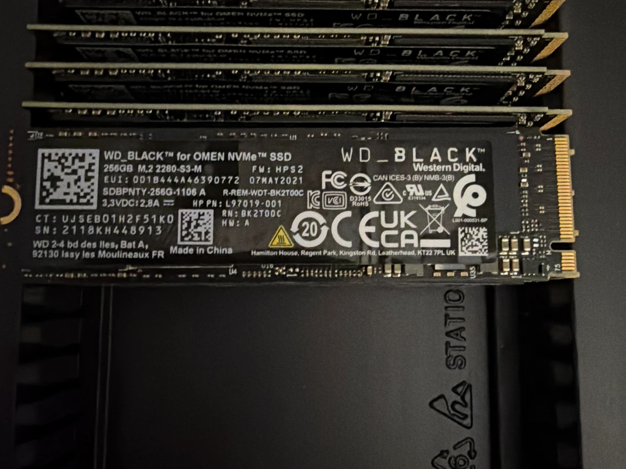 2X WD Black 256GB NVME SSD's