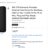 [Excellent Condition] WD Elements 2TB Portable External Hard Drive (USB 3.0) - 100% Healthy