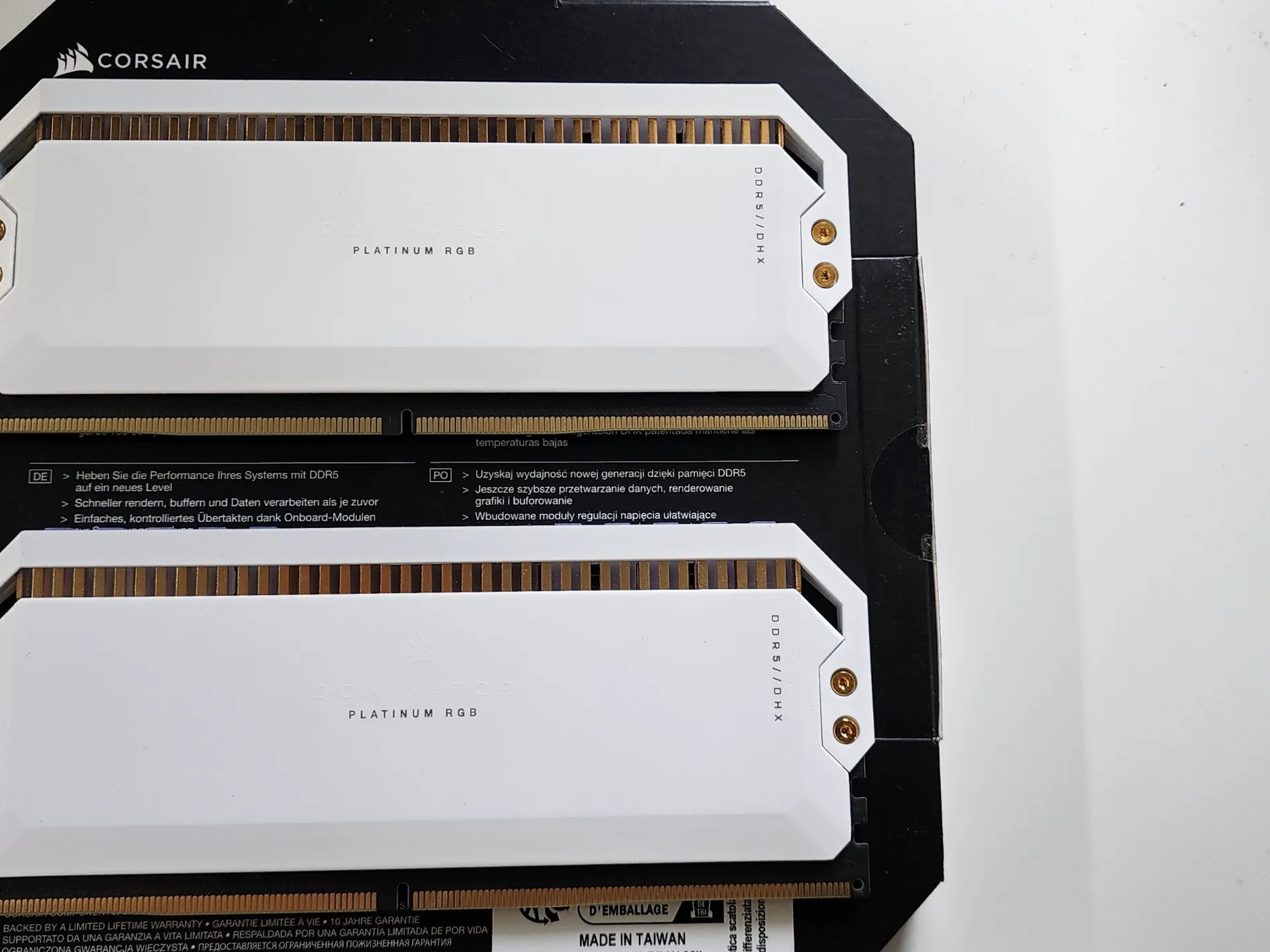 Corsair Dominator Platinum RGB DDR5 6000MHZ 32GB Intel XMP Ready WHITE