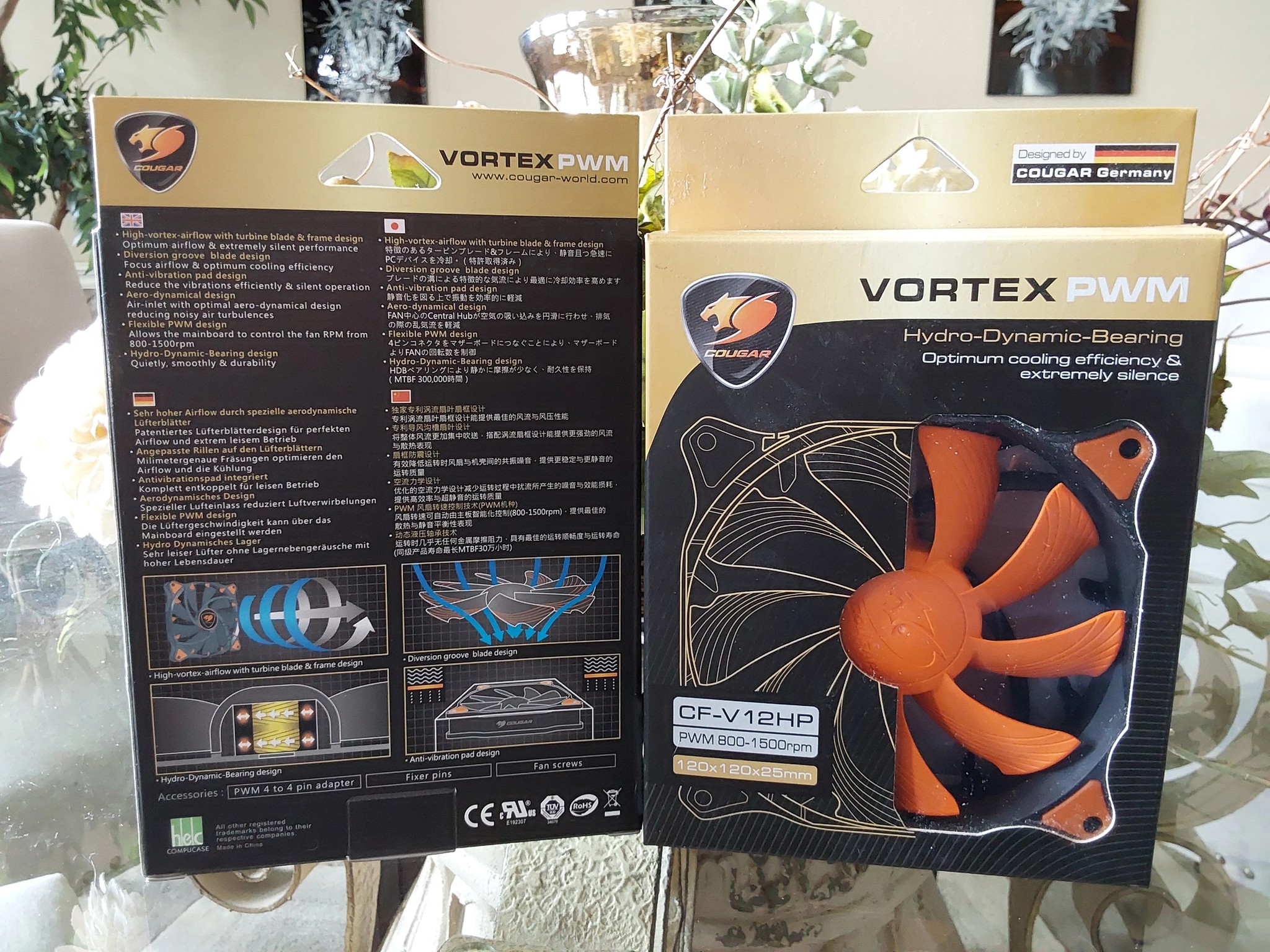 NEW Cougar CF-V12HP 120MM Vortex PWM Computer Fans (1 Pair)