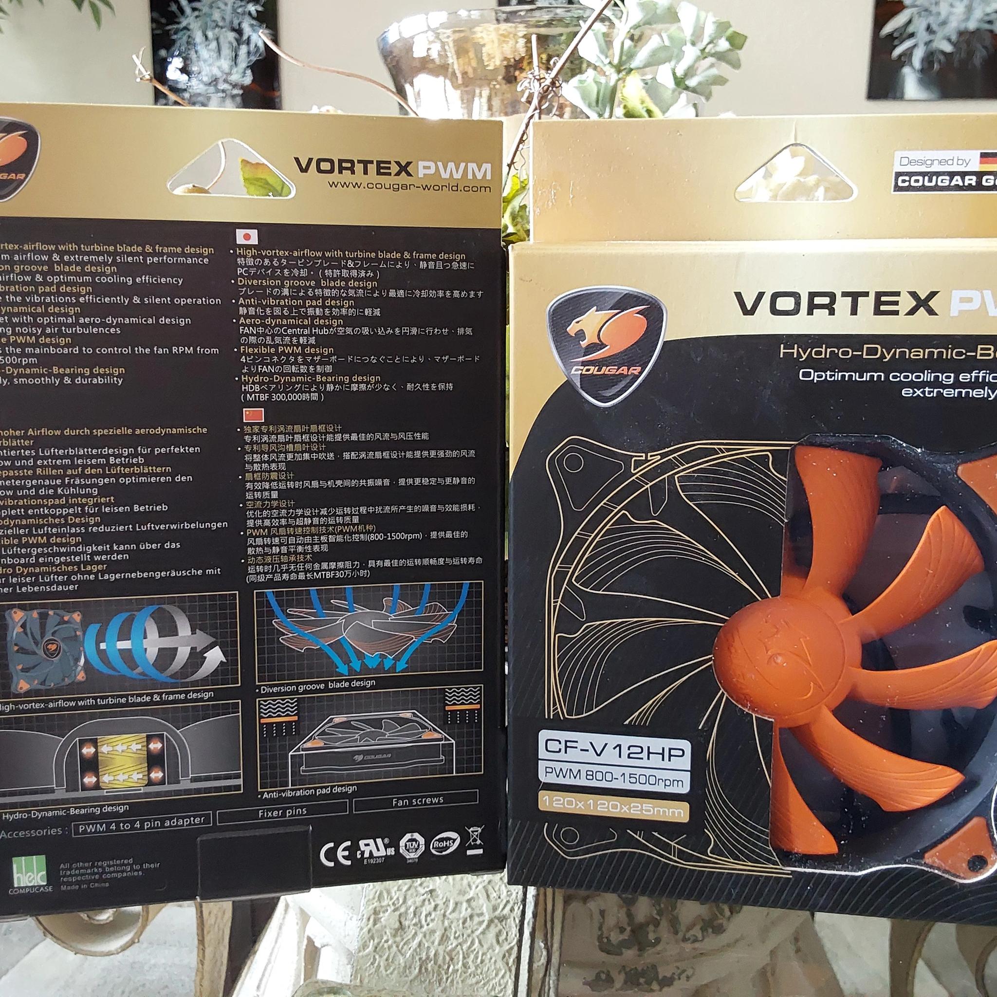 NEW Cougar CF-V12HP 120MM Vortex PWM Computer Fans (1 Pair)