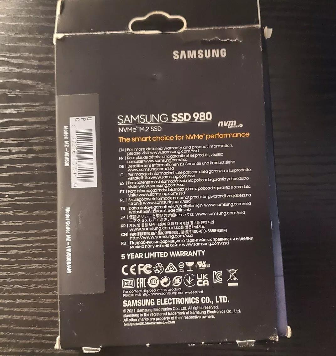 Samsung 980 500GB M.2 2280 Internal NVME SSD (MZ-V8V500B/AM)