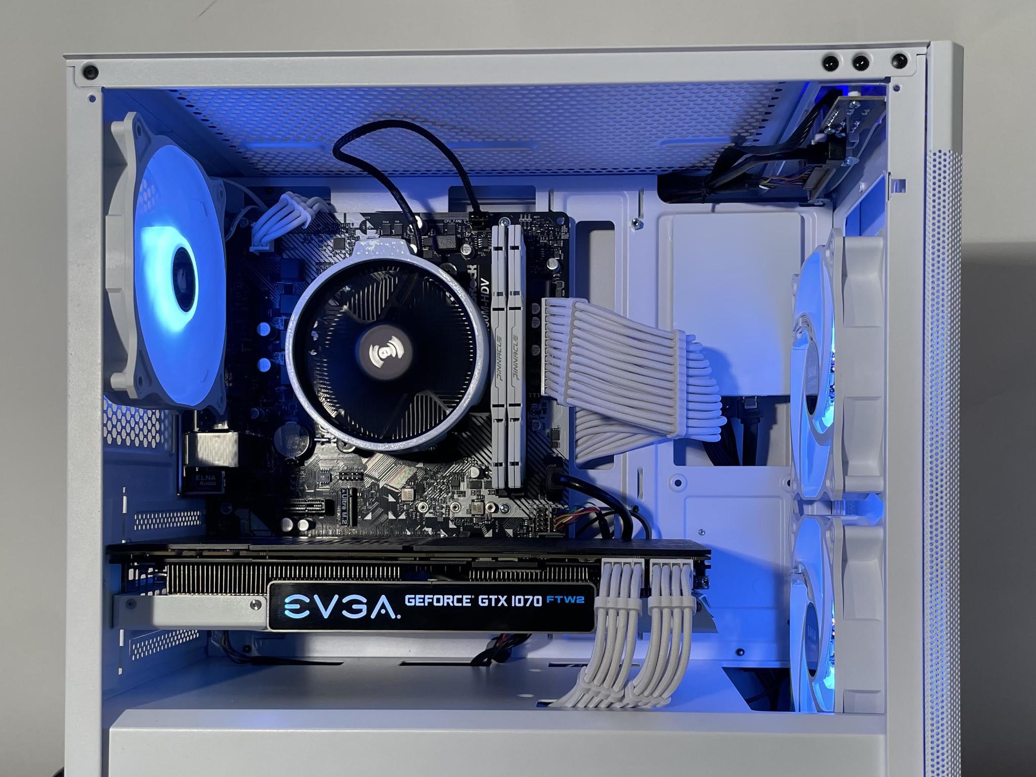 White RGB Gaming PC | Ryzen 5 3600 | GTX 1070 | 16GB DDR4 | 480GB SSD | Windows 11