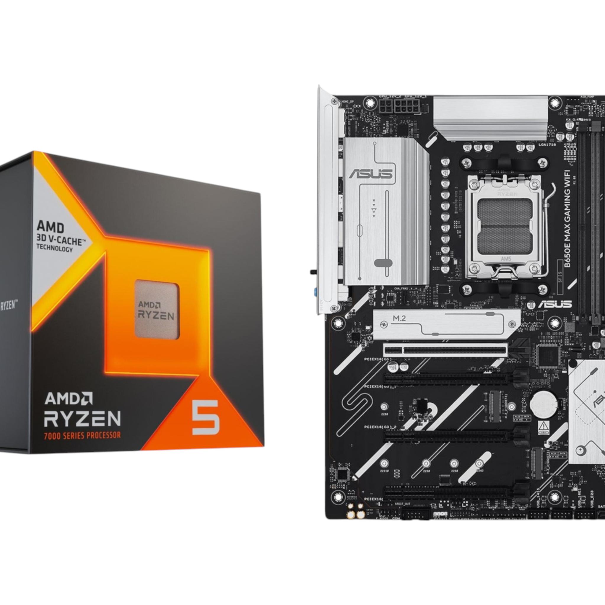 AMD Ryzen 5 7600X3D + Asus B650E Max Gaming WI-FI (CPU + Motherboard Bundle)