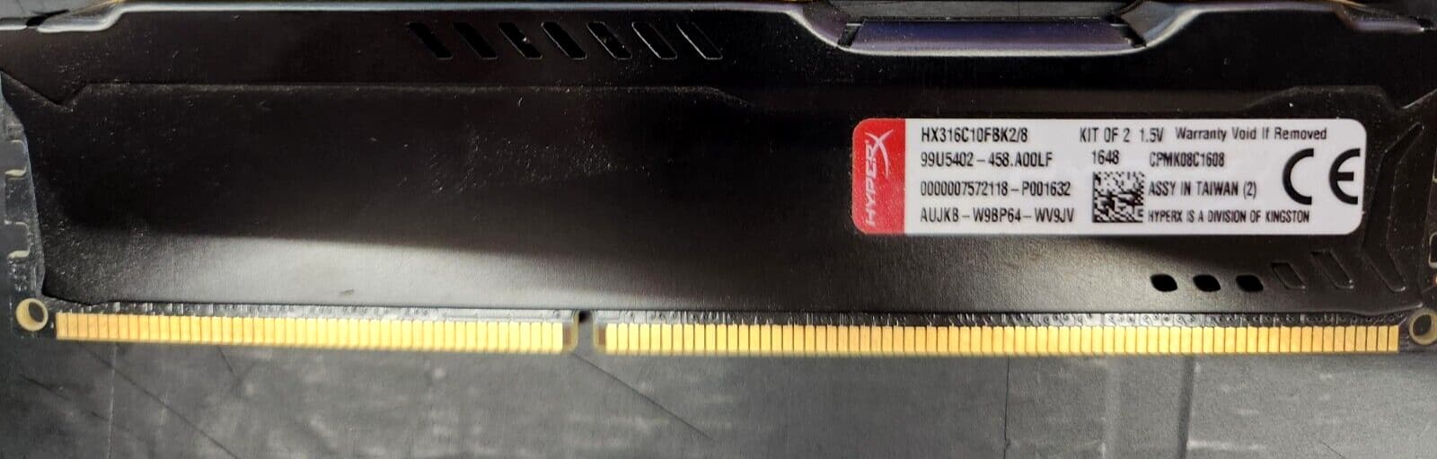 HyperX Fury RAM - DDR3 - 4GB - 1600MHz - 10-10-10 (HX316C10FBK2/8)