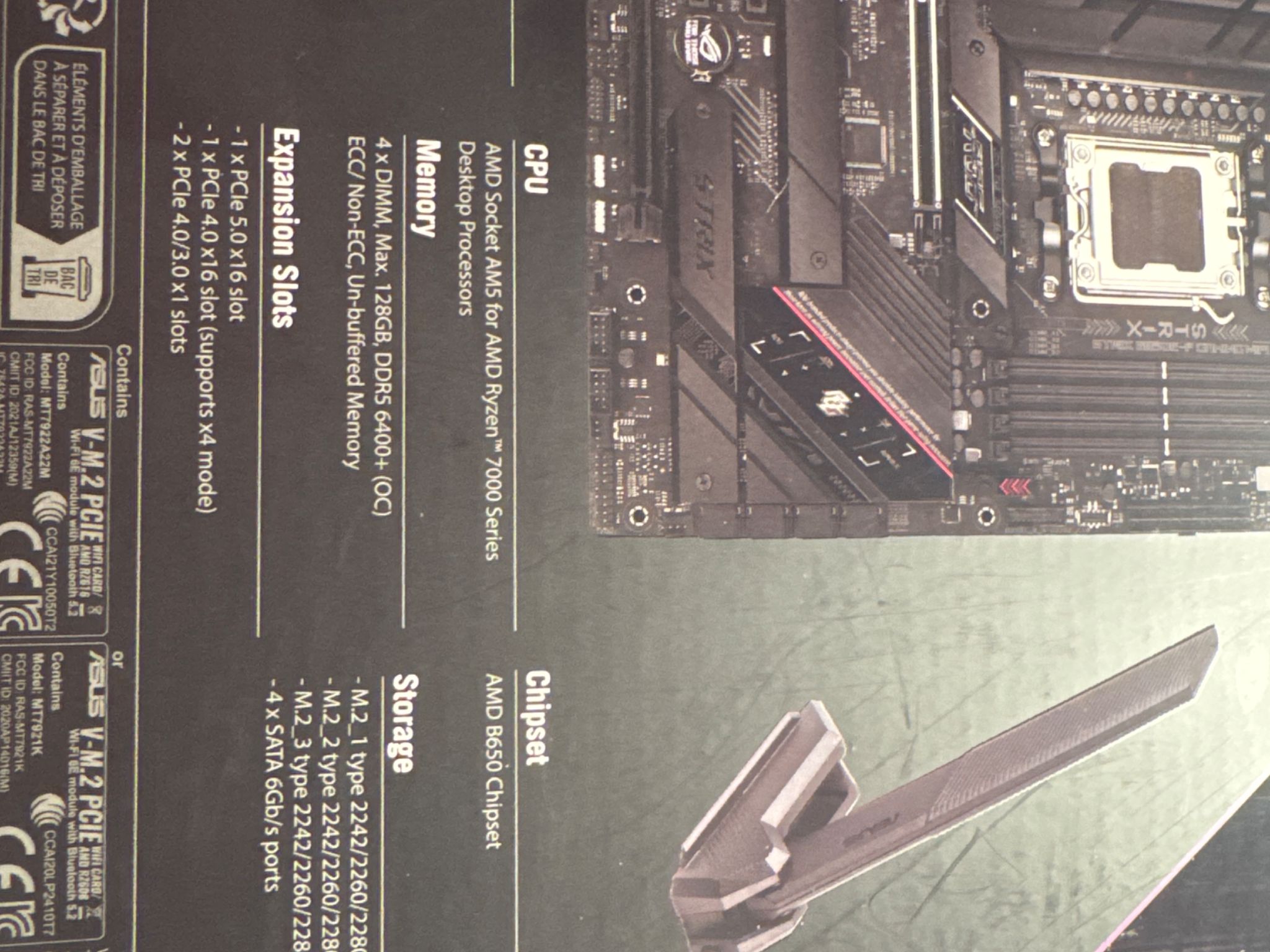 ASUS Rog Strix B650E-F Gaming WiFi Less than 6 months old. Like New Original packaging/accessories