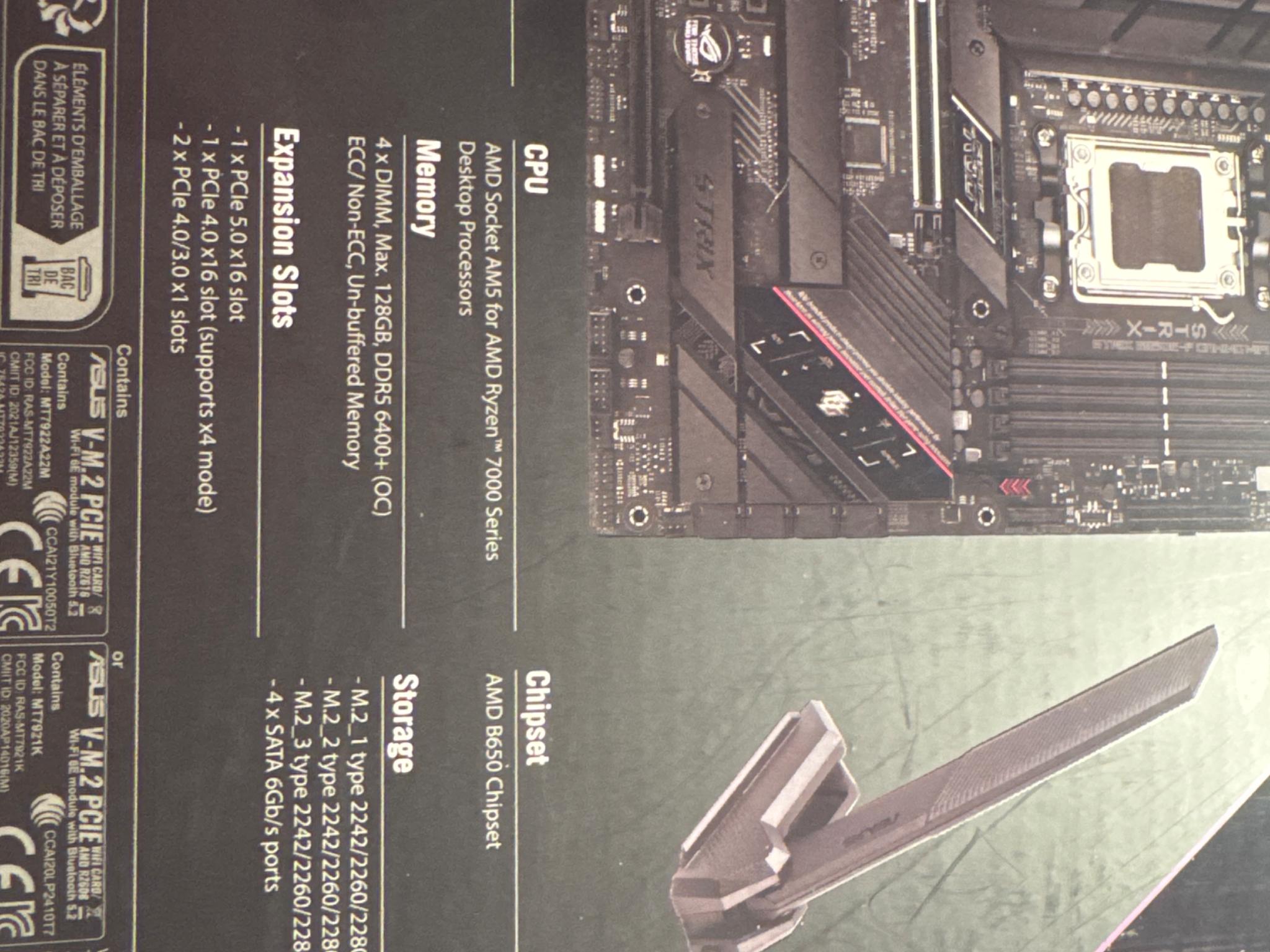 ASUS Rog Strix B650E-F Gaming WiFi Less than 6 months old. Like New Original packaging/accessories
