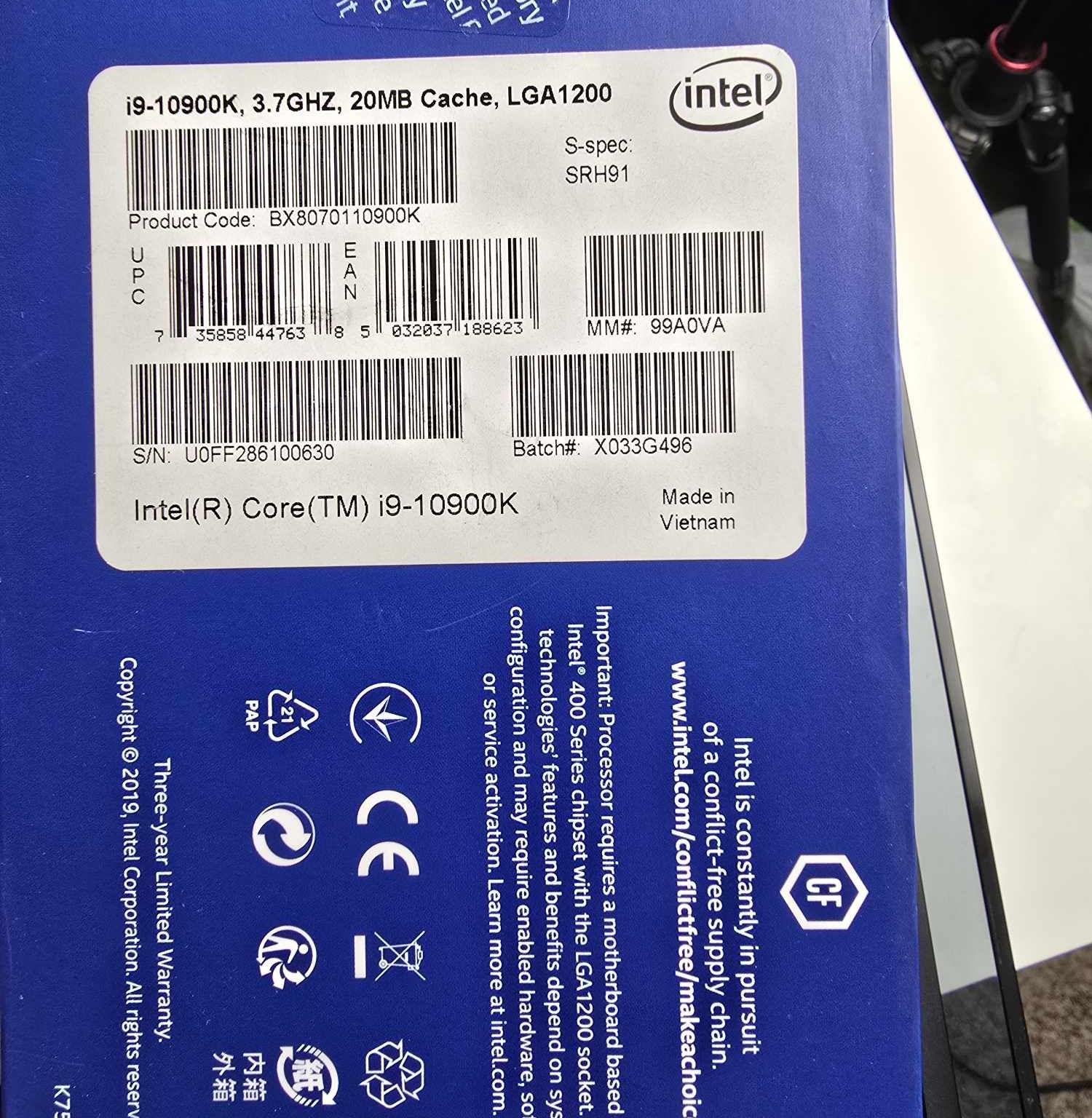 Intel Core 10900K 10 Core 3.7 GHZ Processor