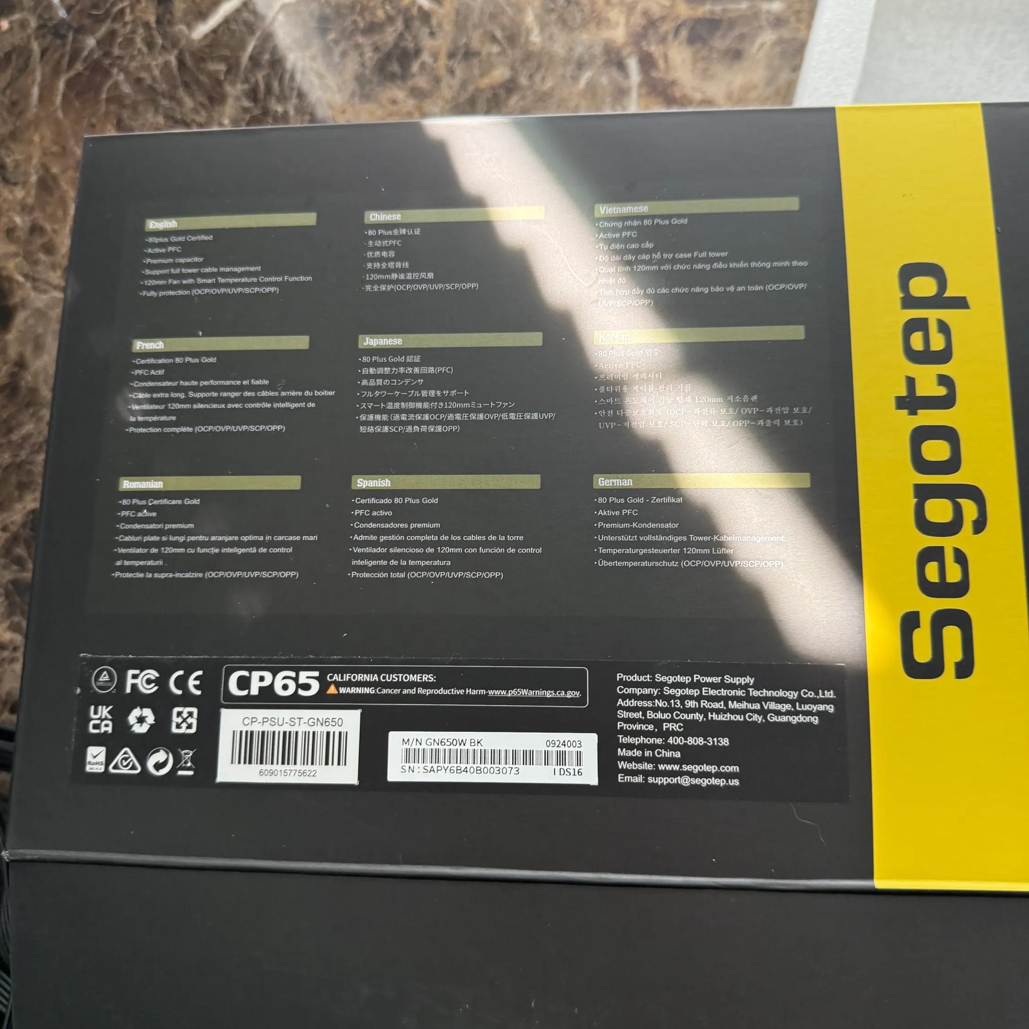 Segotep 650W 80 Plus Gold ATX Power Supply