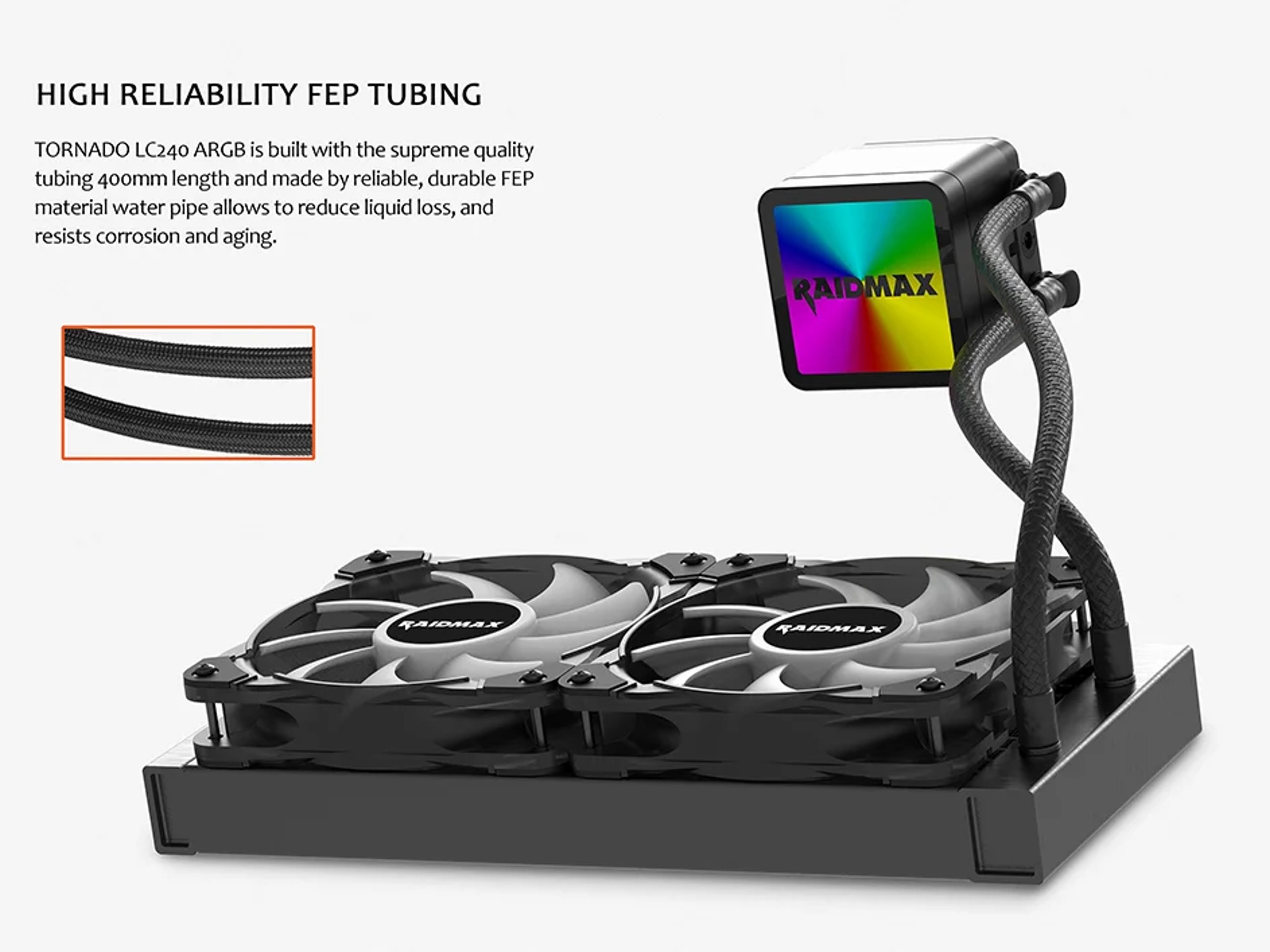RAIDMAX TORNADO LC240 AIO COOLER! ARGB 240MM AIO CPU COOLER!