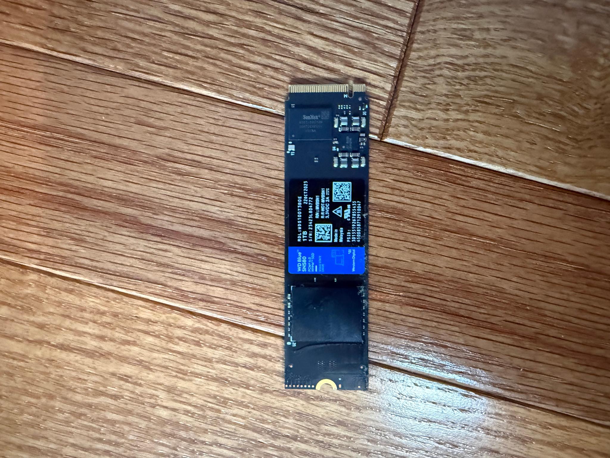 Western Digital WD Blue SN580 1TB NVMe SSD - PCIe Gen 4 x4 M.2 2280