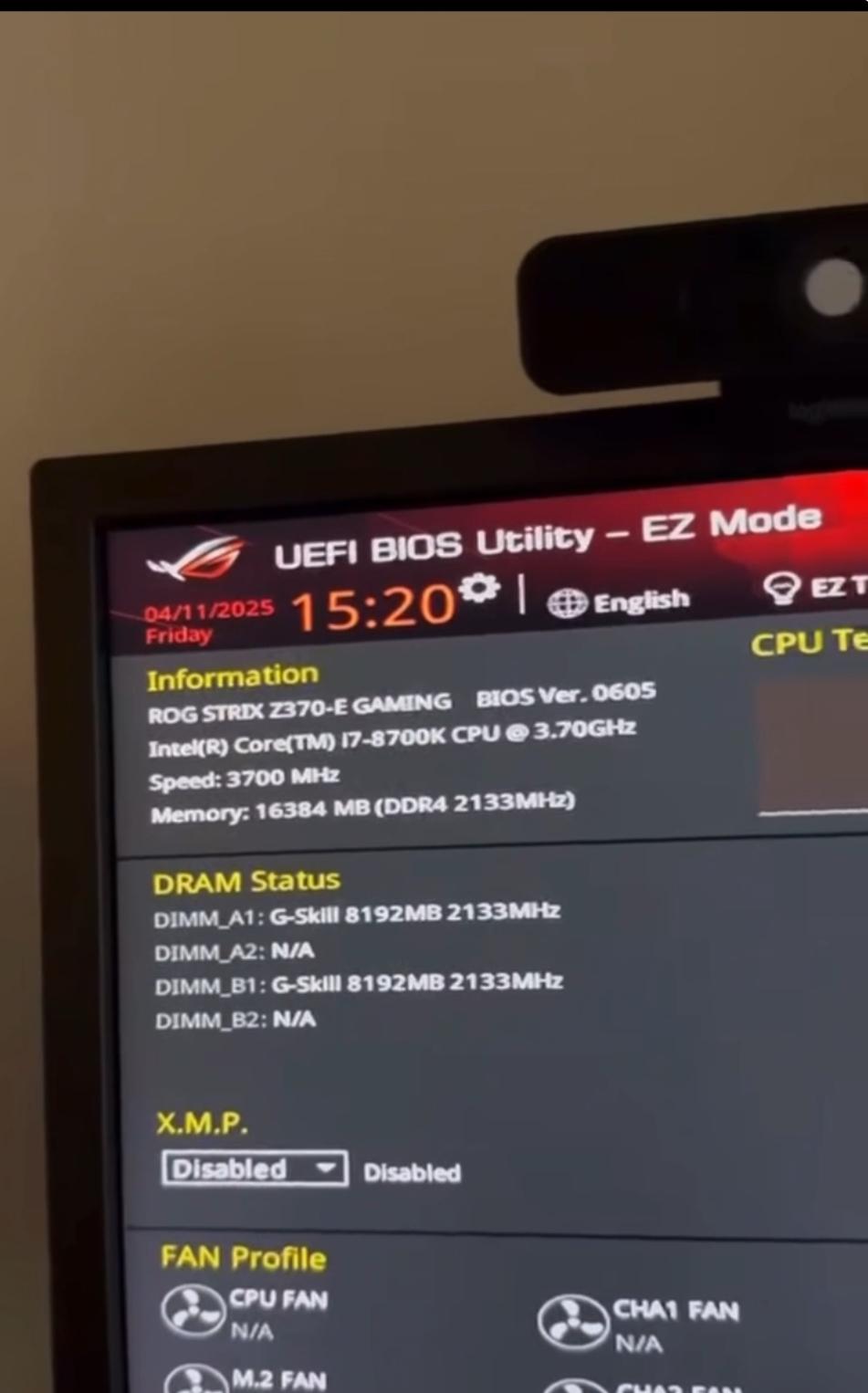 Asus ROG Z370-re Gaming Wifi w/intel i7 8700k
