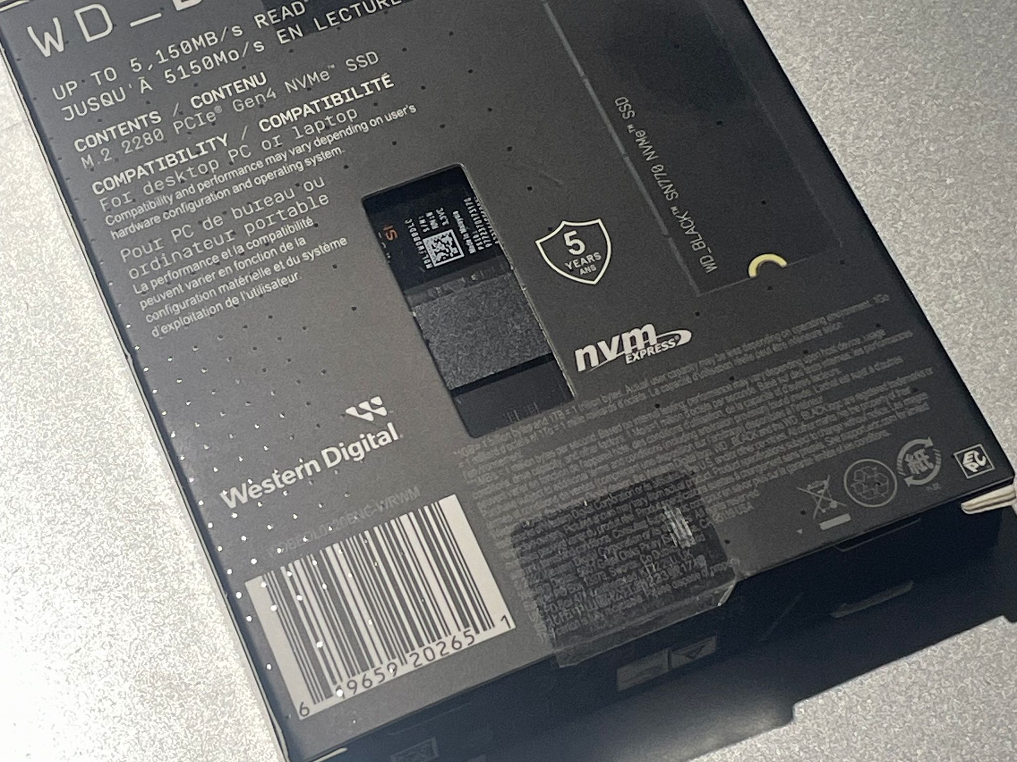 2TB WD_BLACK SN770 2TB M.2 NVMe Internal SSD (WDS200T3X0E)